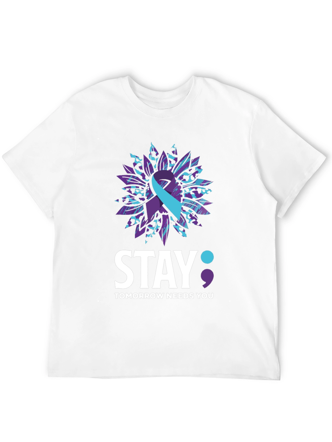 Black Stay Tomorrow Needs You Awareness T-Shirt view 12