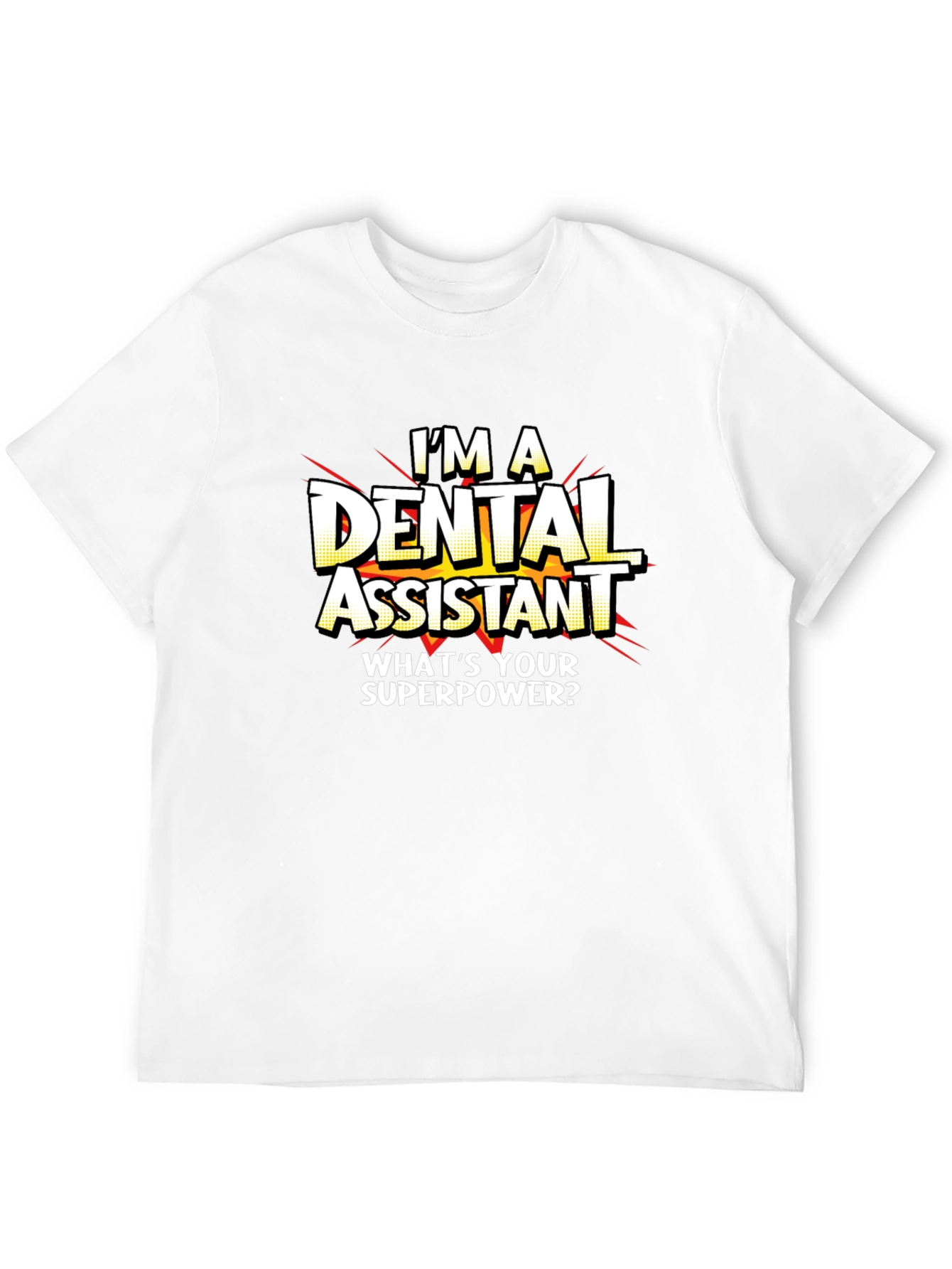 Black Dental Assistant Superpower T-Shirt - Black Graphic Tee view 12
