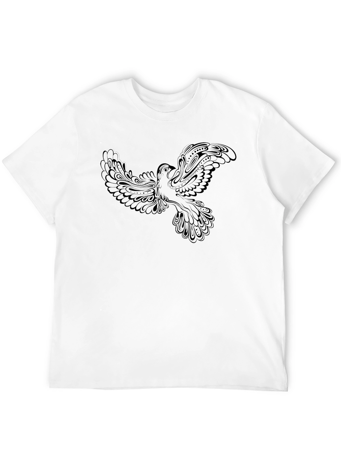 Black Black T-Shirt with Dove Graphic view 12