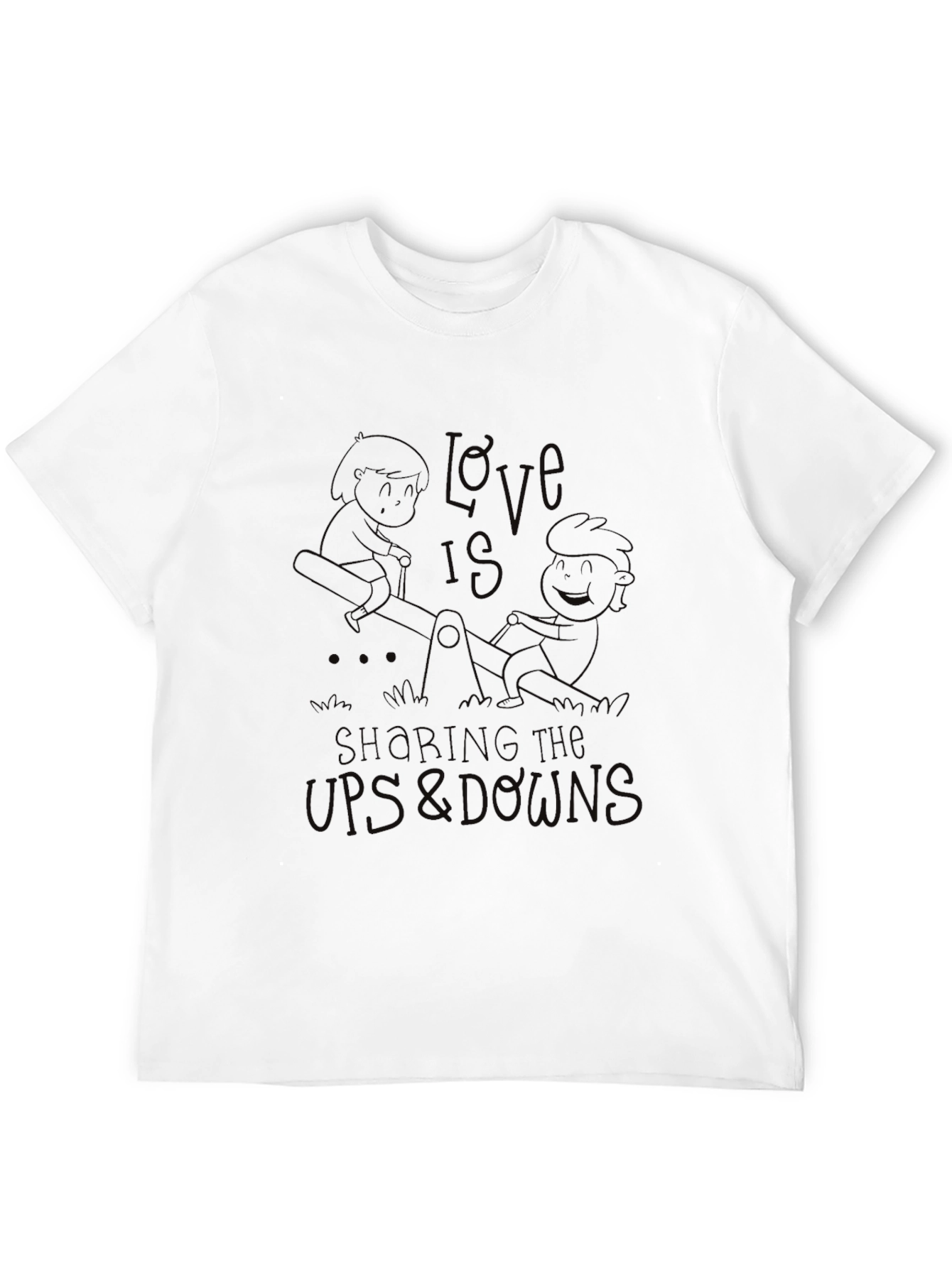 Black Love Sharing Ups & Downs Black Graphic Tee view 12