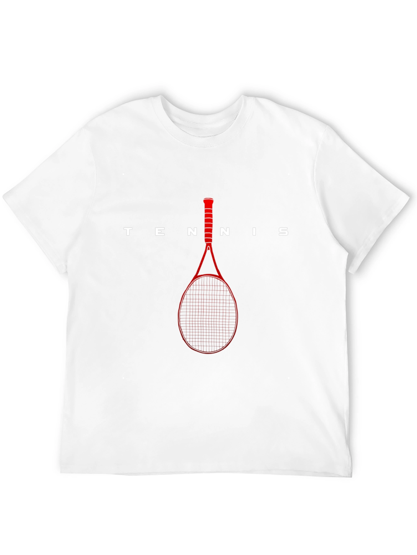 Black Tennis Racket Graphic T-Shirt - Black Cotton Tee view 12