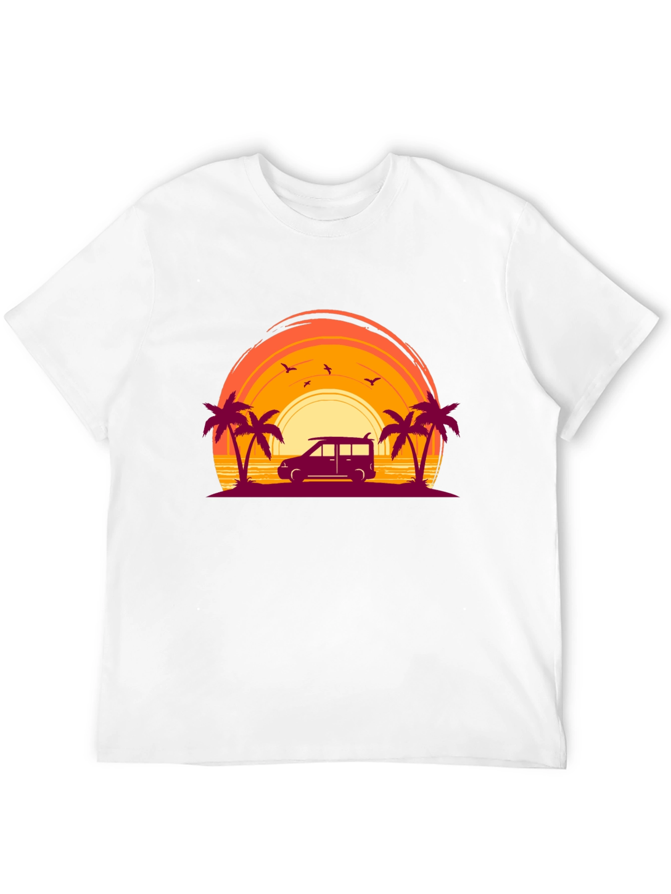 Black Sunset Beach Van Graphic Tee view 12