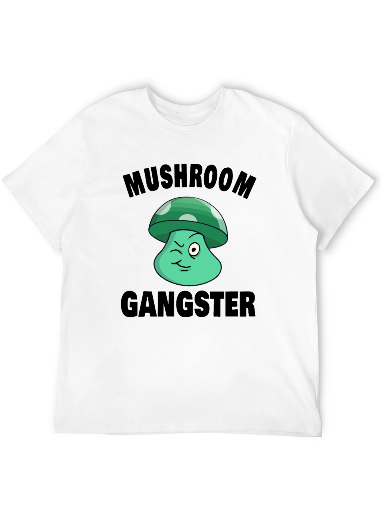 Black Mushroom Gangster Graphic T-Shirt view 12