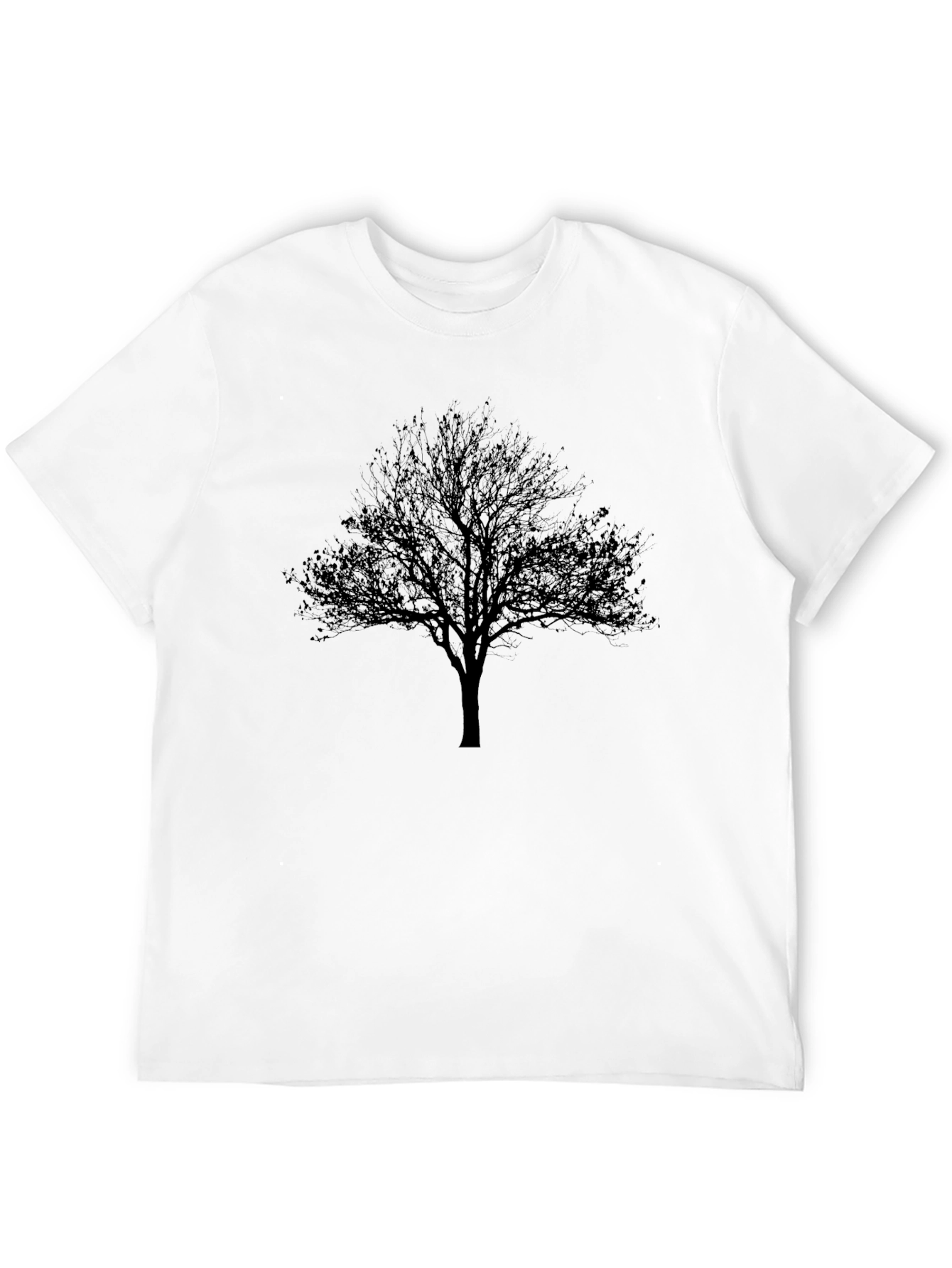 Black Monochrome Tree Graphic Tee - Men's Black T-Shirt view 12