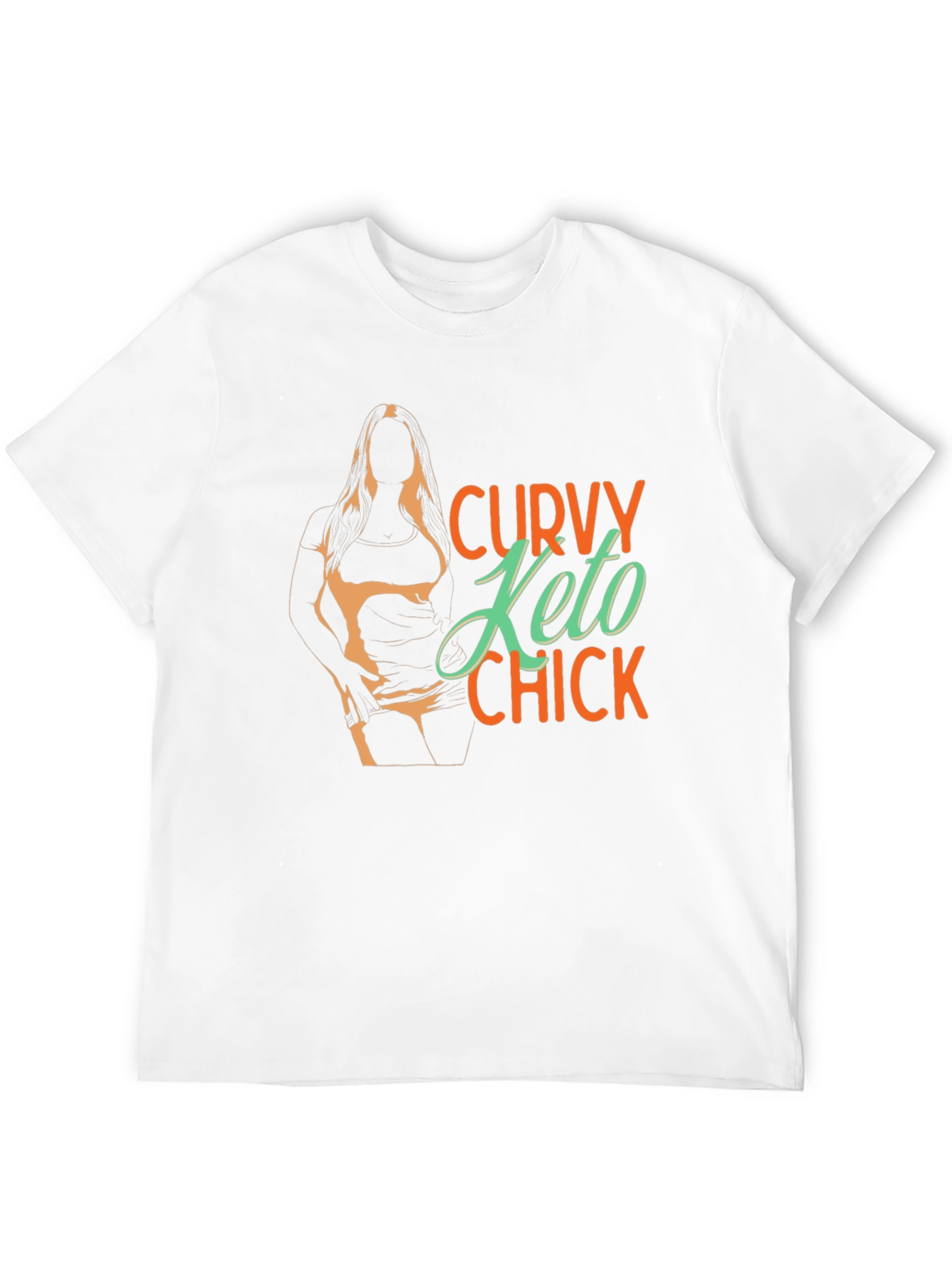 Black Curvy Keto Chick Graphic Tee - Black Unisex view 12