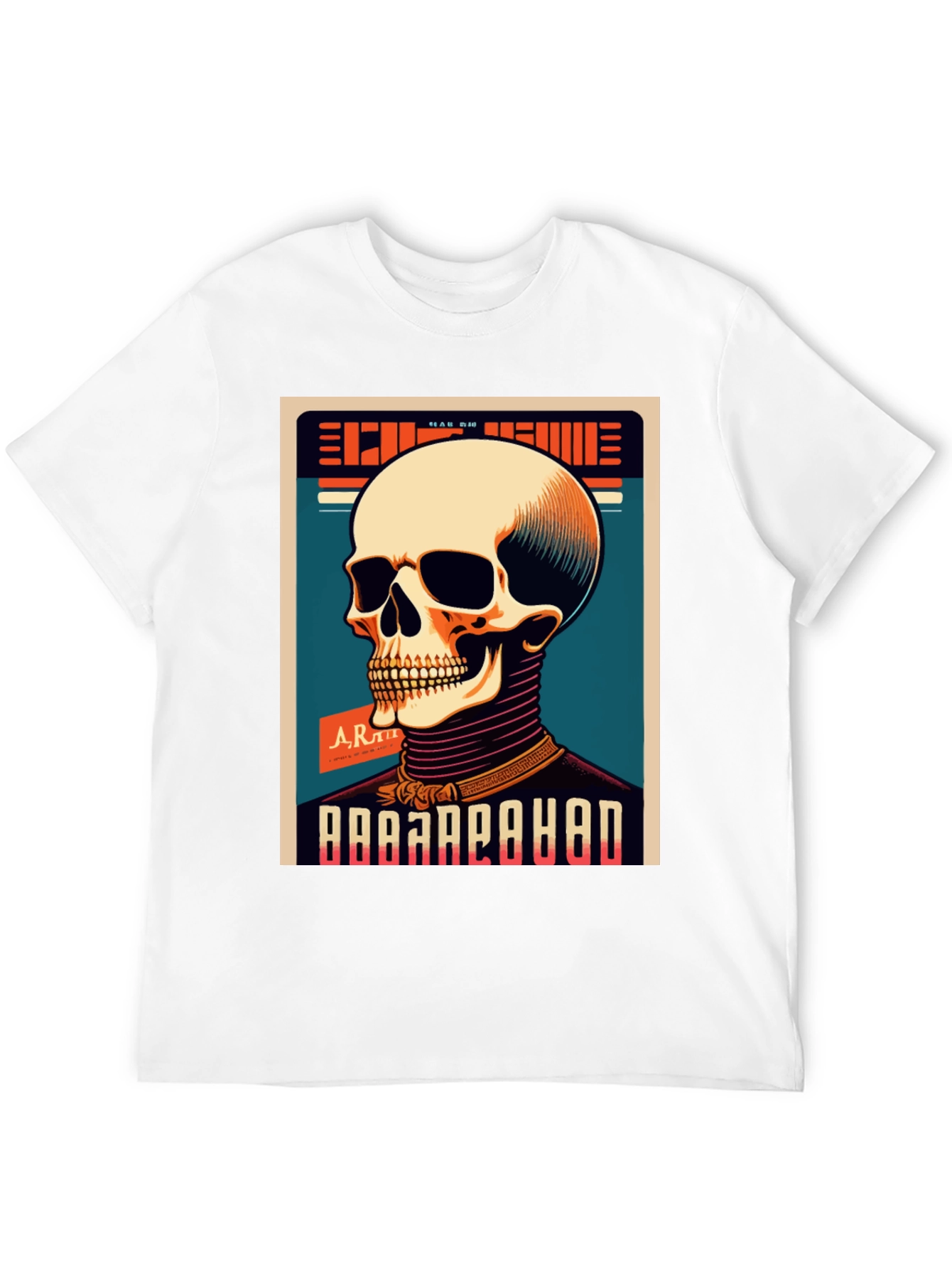 Black Skull Graphic Print Crew Neck T-Shirt view 12