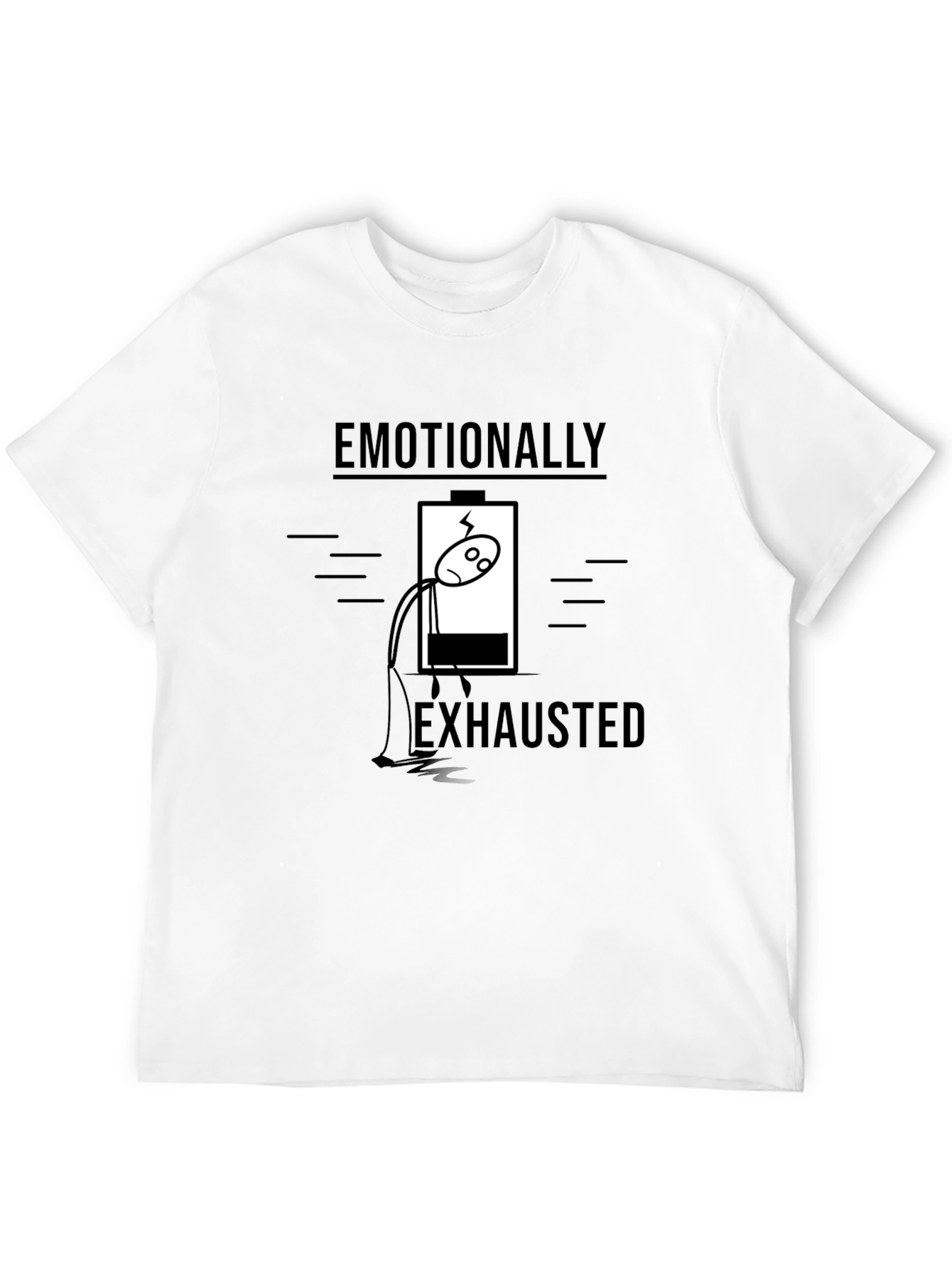 Black Emotionally Exhausted Graphic Tee - Funny T-Shirt view 12