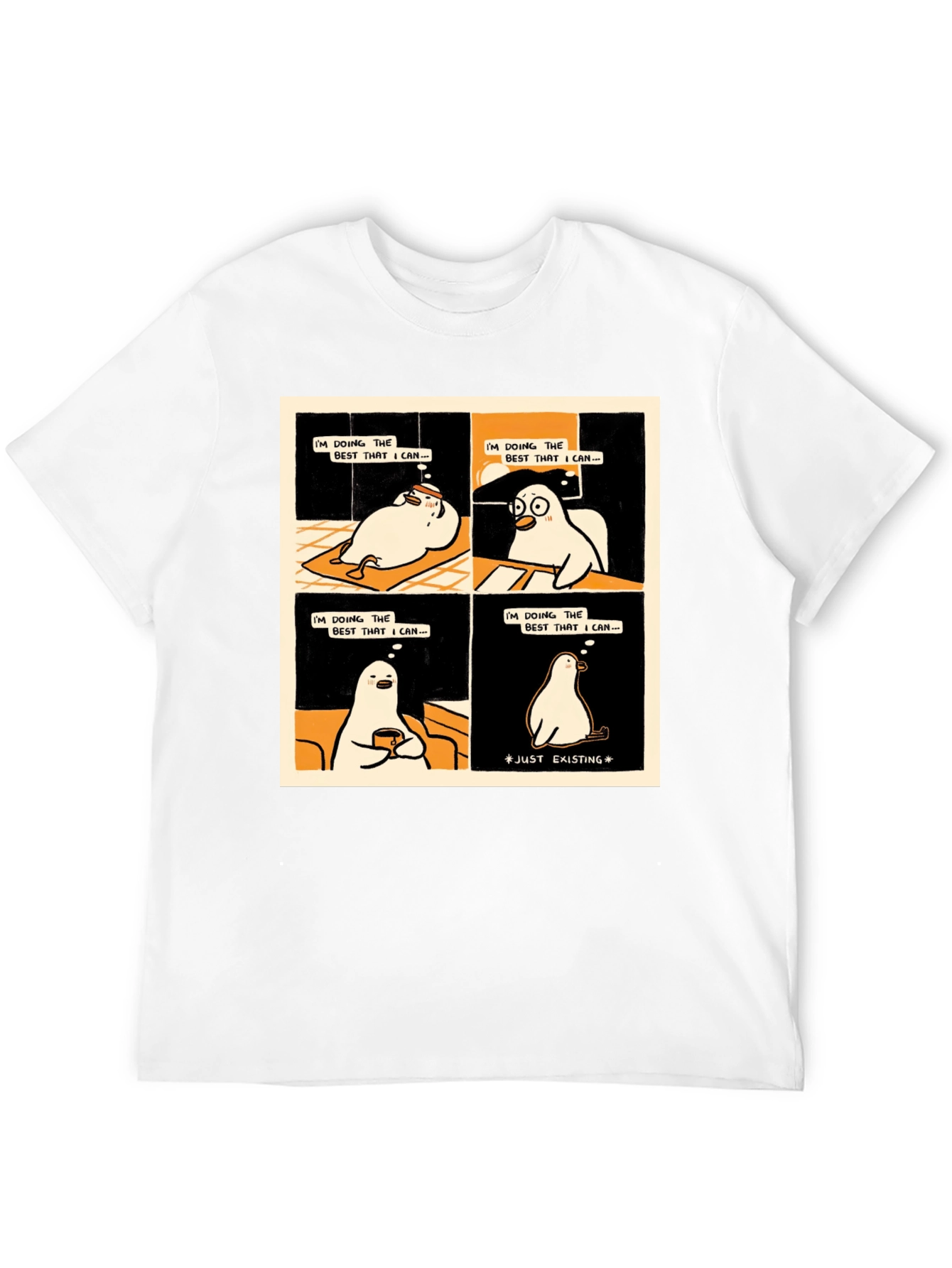 Black Existential Cartoon T-Shirt: Doing My Best view 12