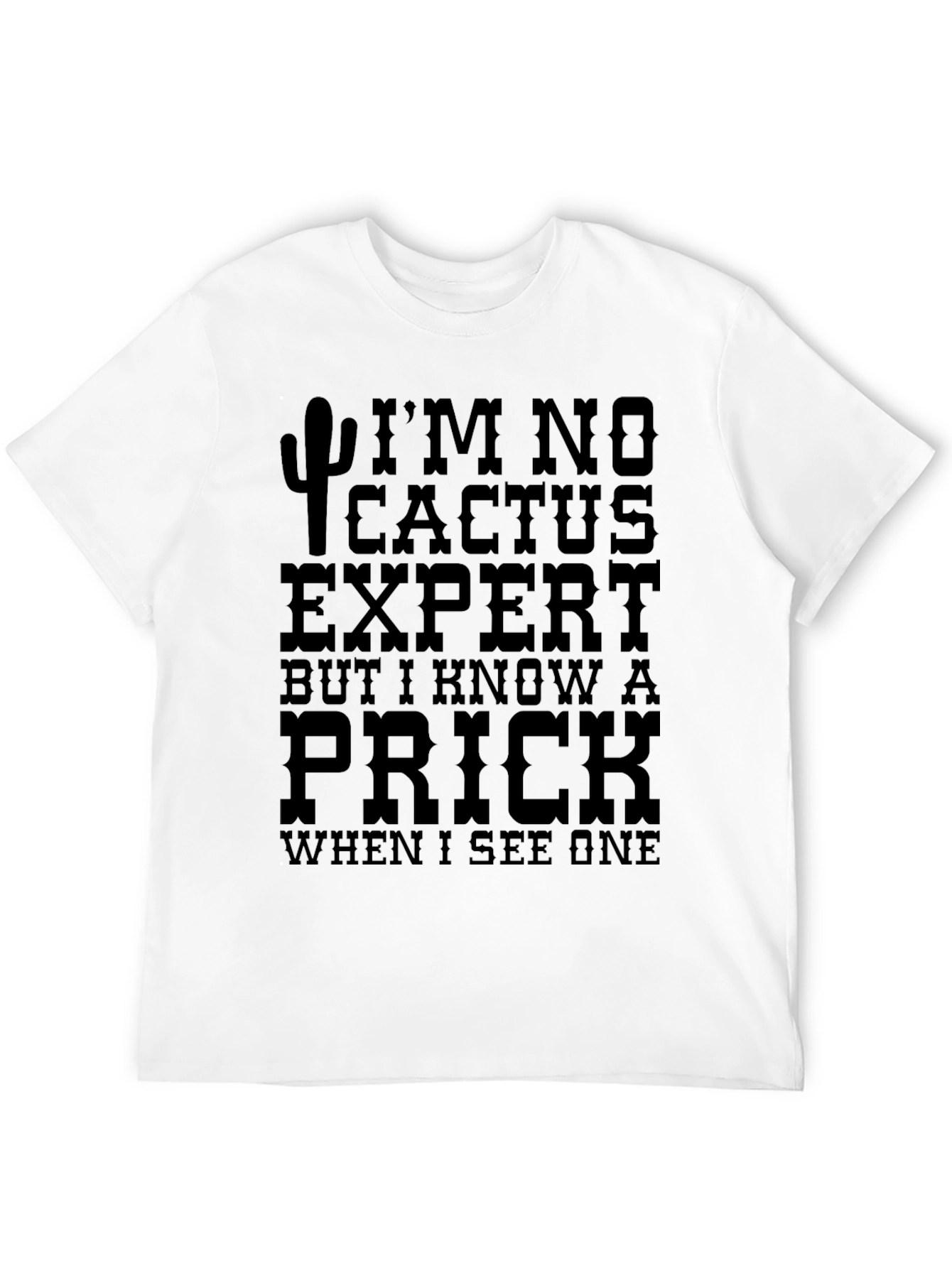 Black Funny Cactus Expert Prick Men's T-Shirt view 12