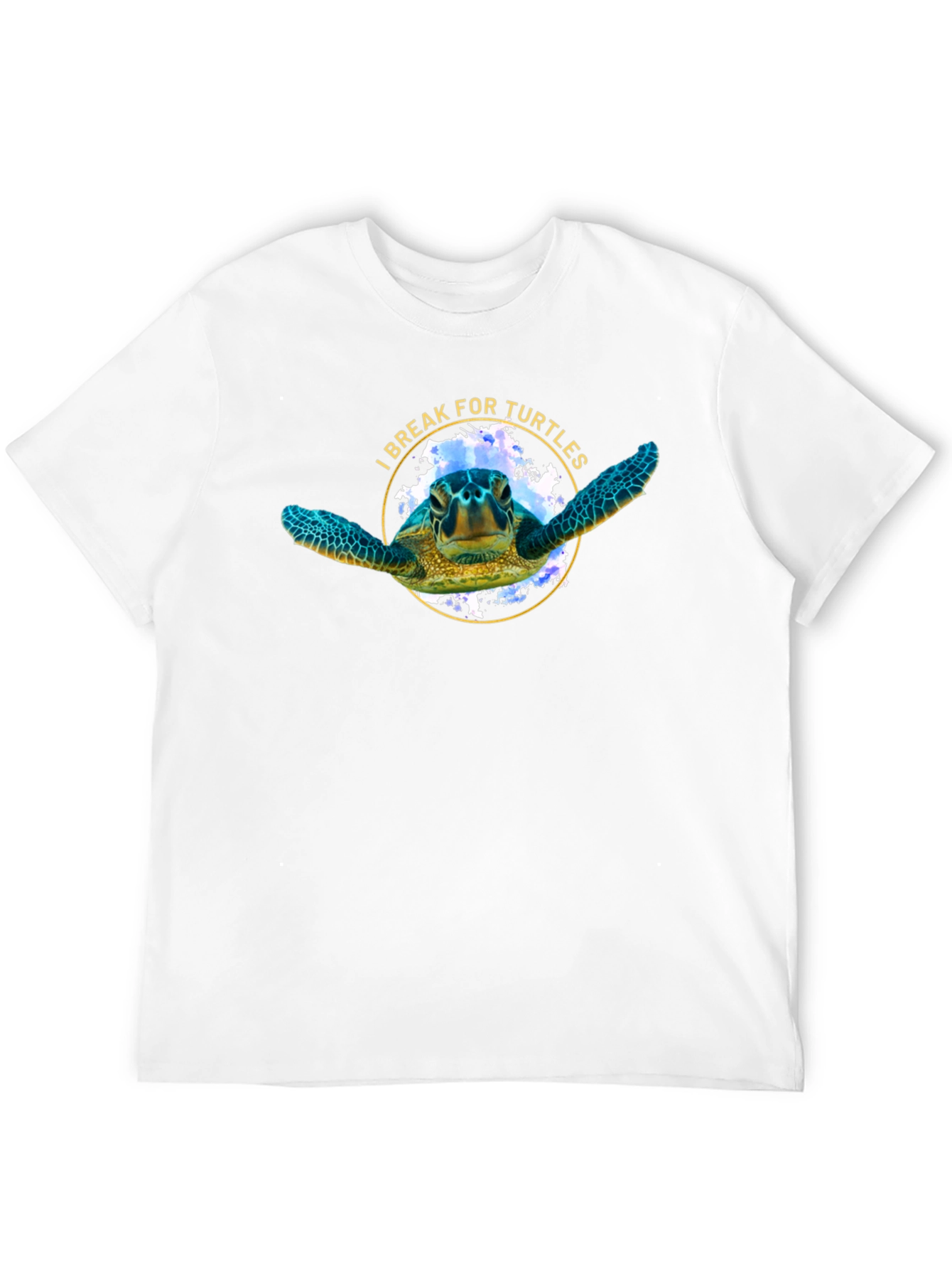 Black I Break For Turtles Black Graphic T-Shirt view 12