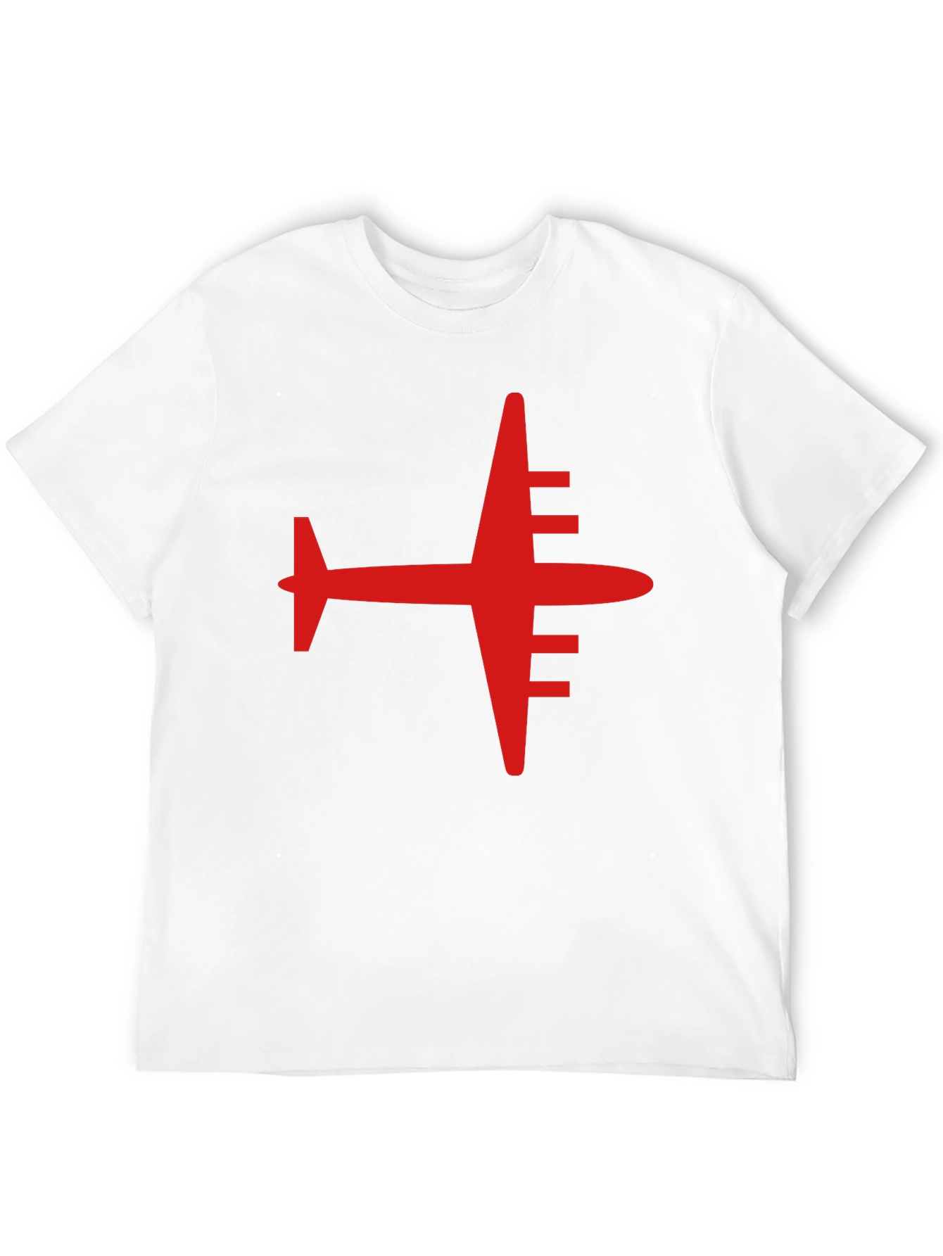 Black Red Airplane Graphic Tee - Black Casual T-Shirt view 12