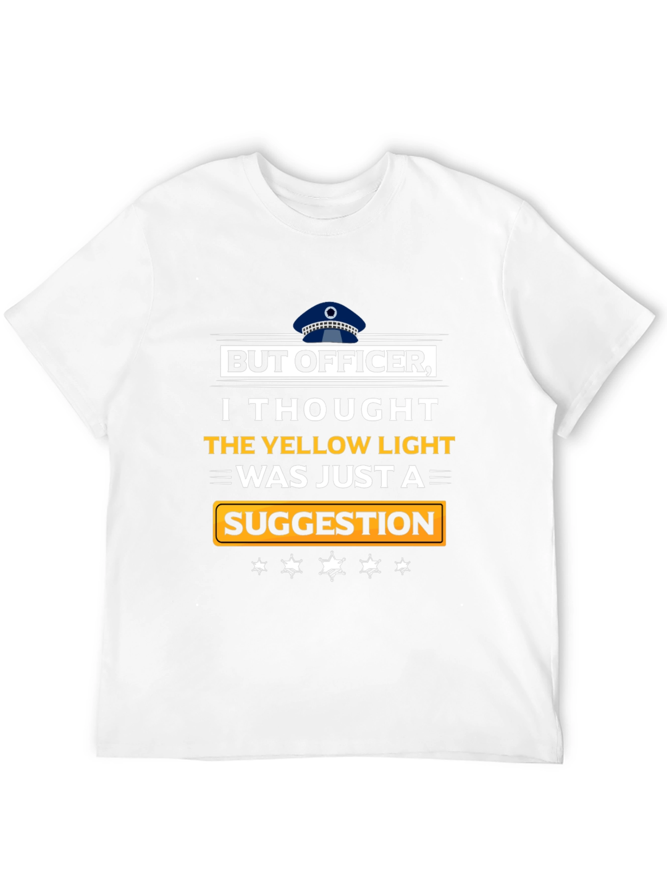 Black But Officer T-Shirt: Yellow Light Suggestion view 12