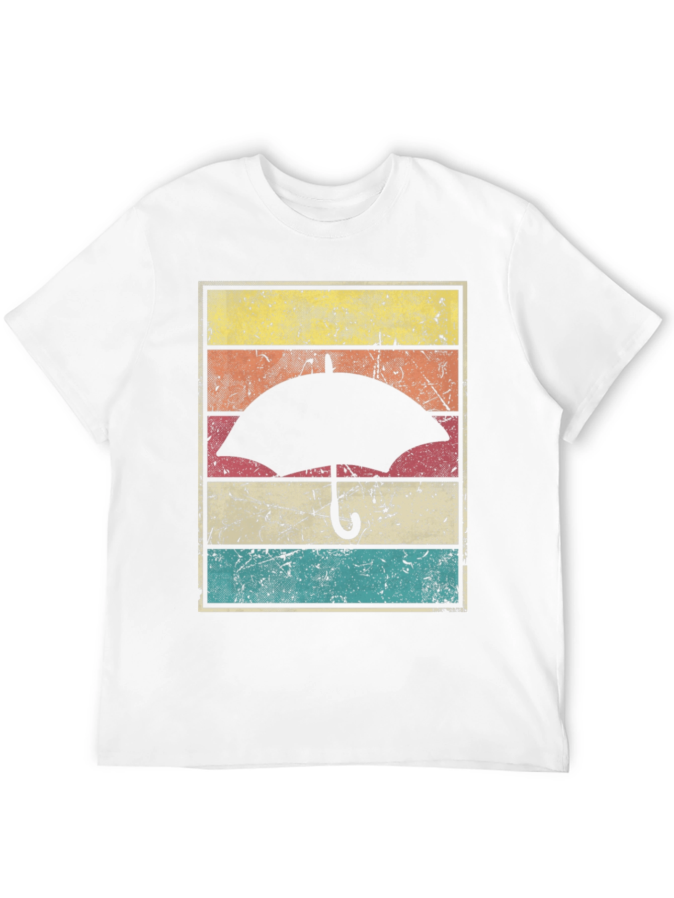 Black Retro Umbrella Graphic Tee - Vintage Style view 12