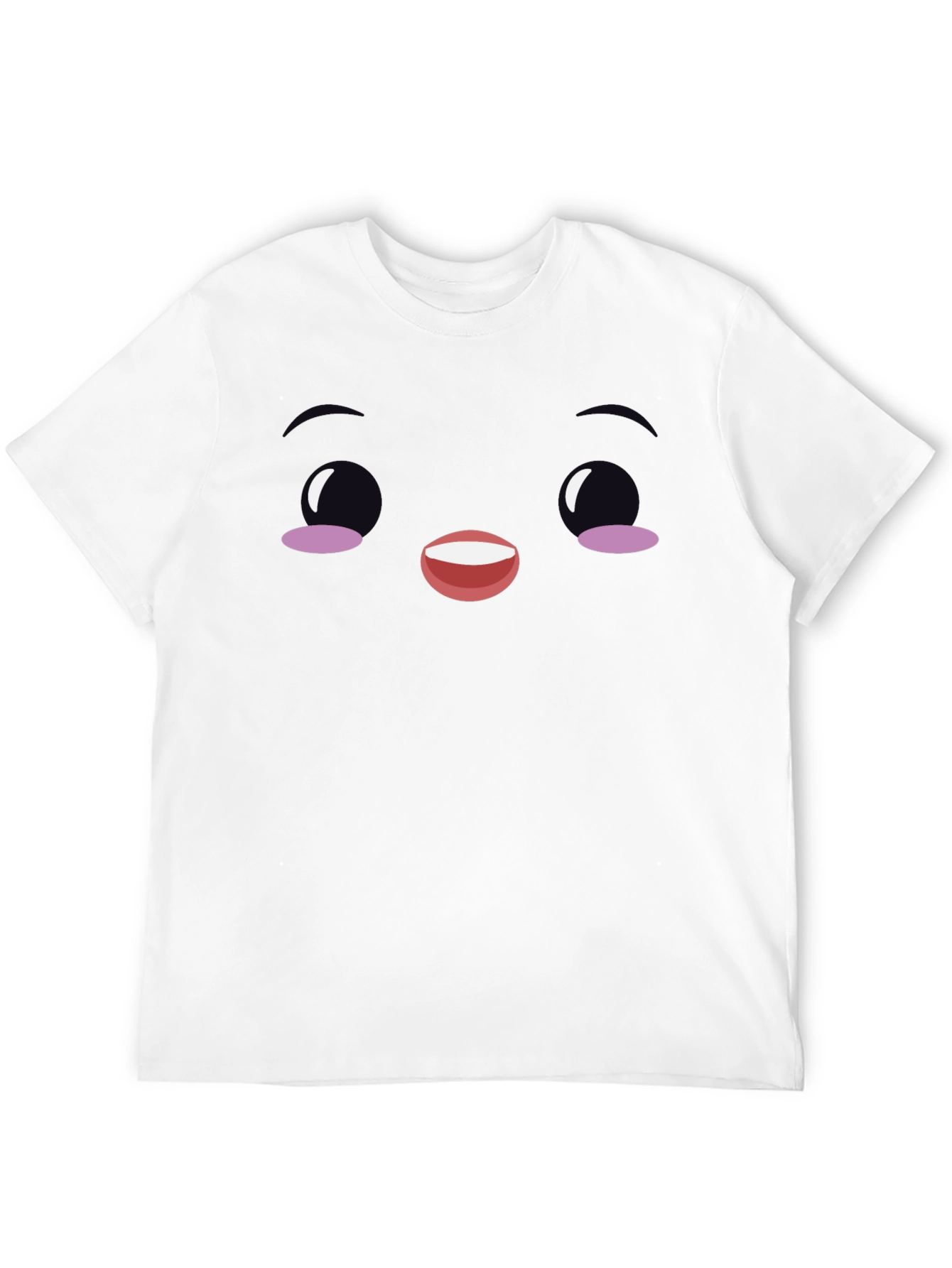 Black Cute Face Graphic Black T-Shirt view 12