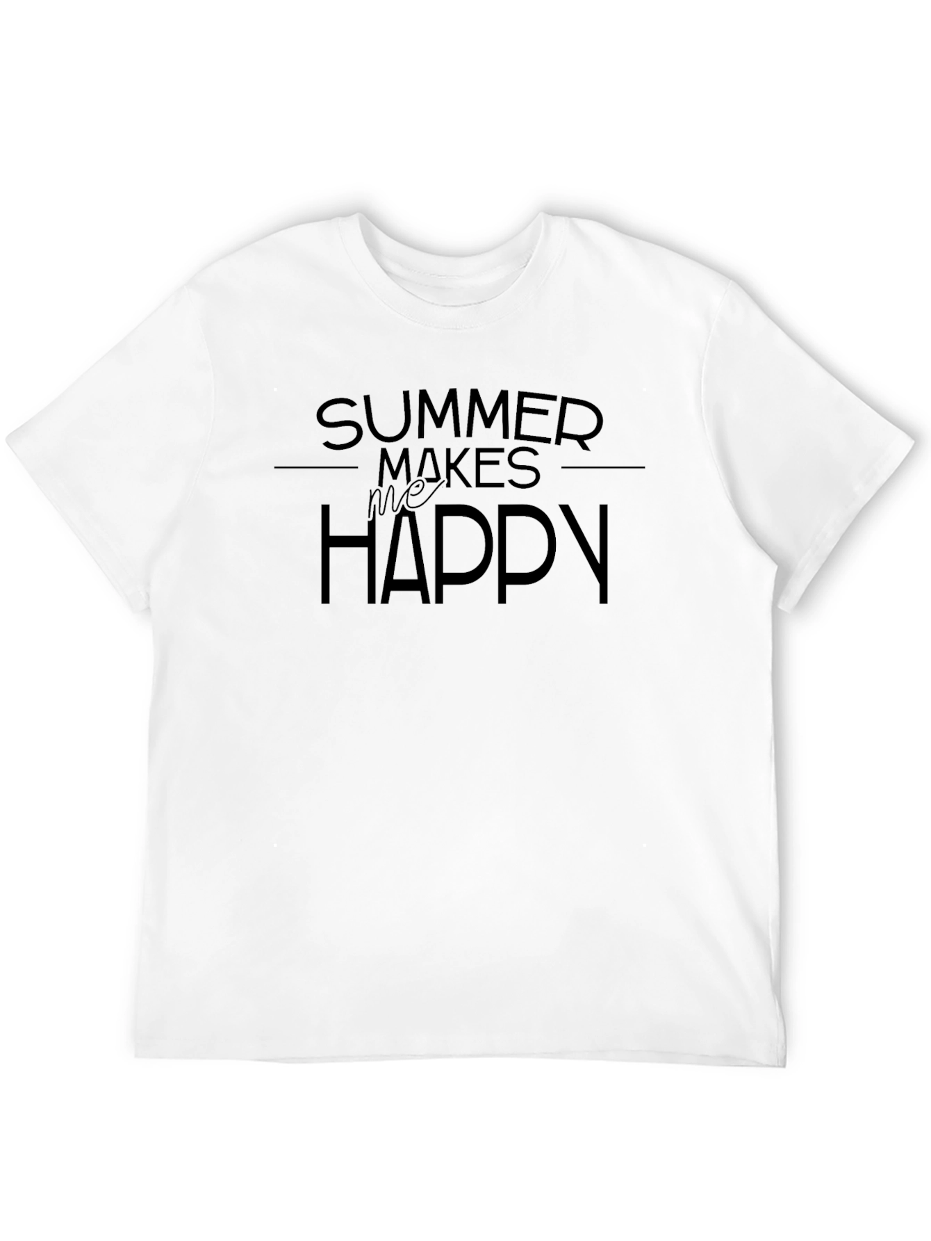 Black Summer Makes Me Happy Graphic T-Shirt - Black view 12