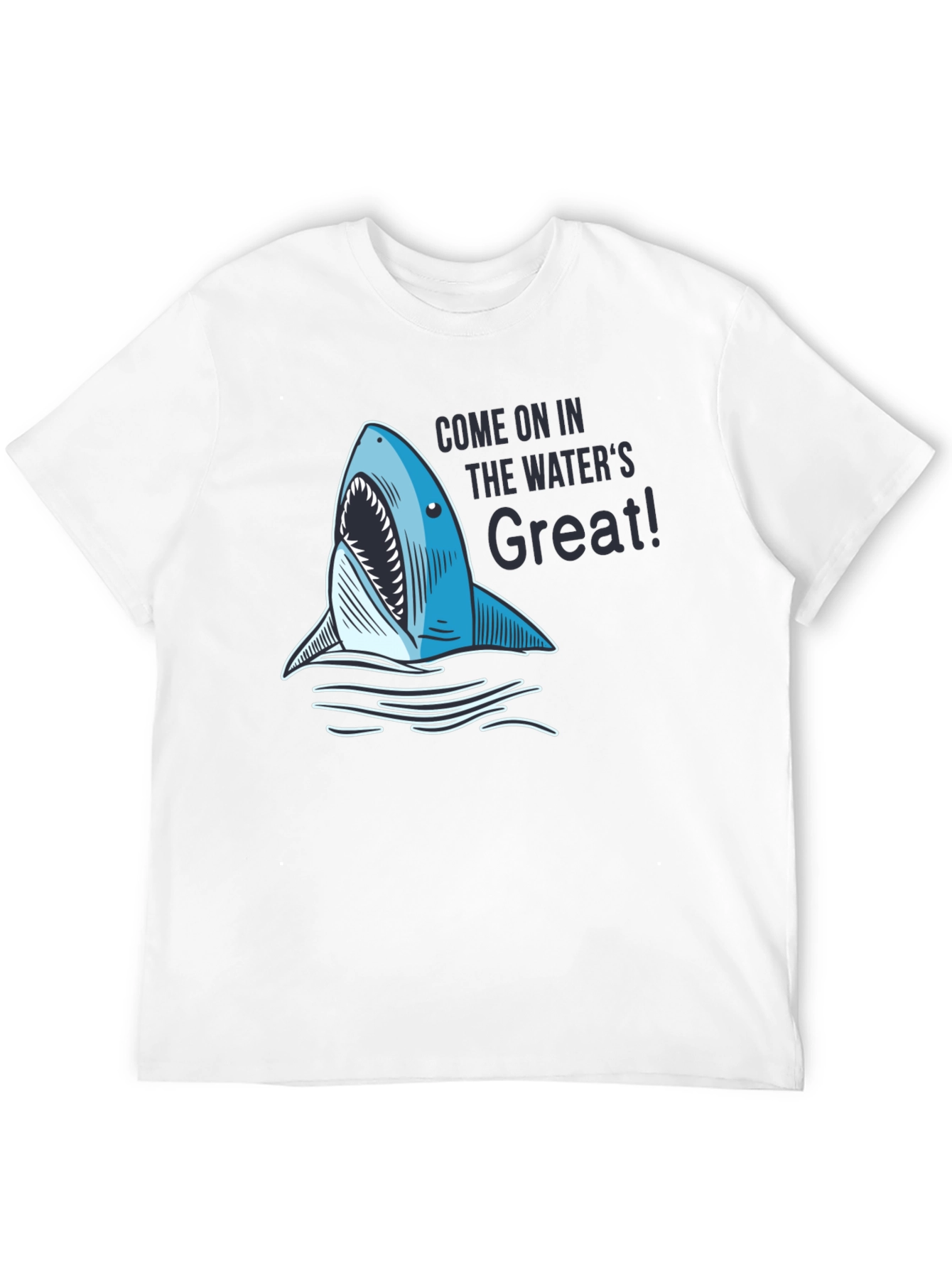 Black Shark Attack T-Shirt - "The Water's Great!" view 12
