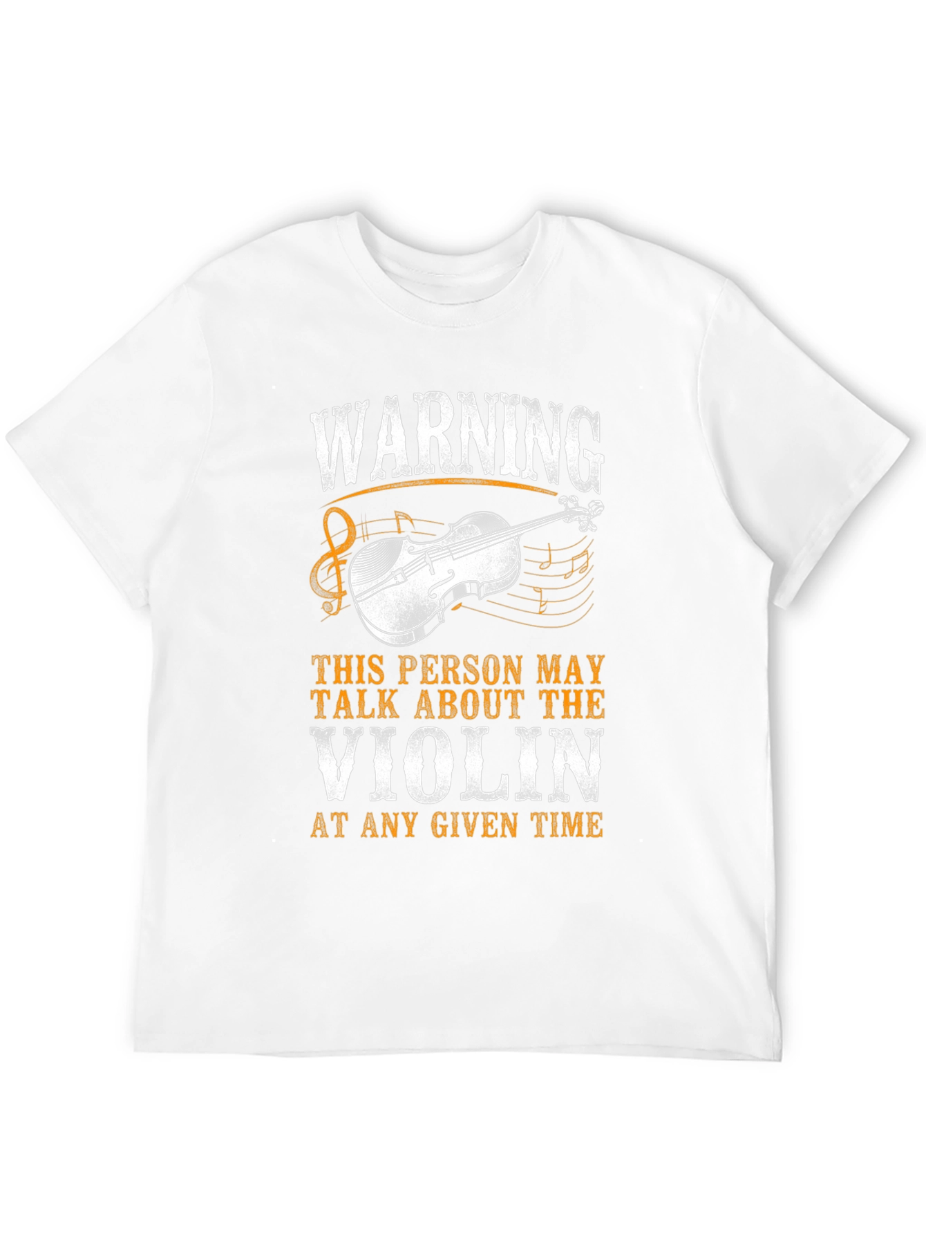 Black Warning Violin T-Shirt - Music Lover Gift view 12