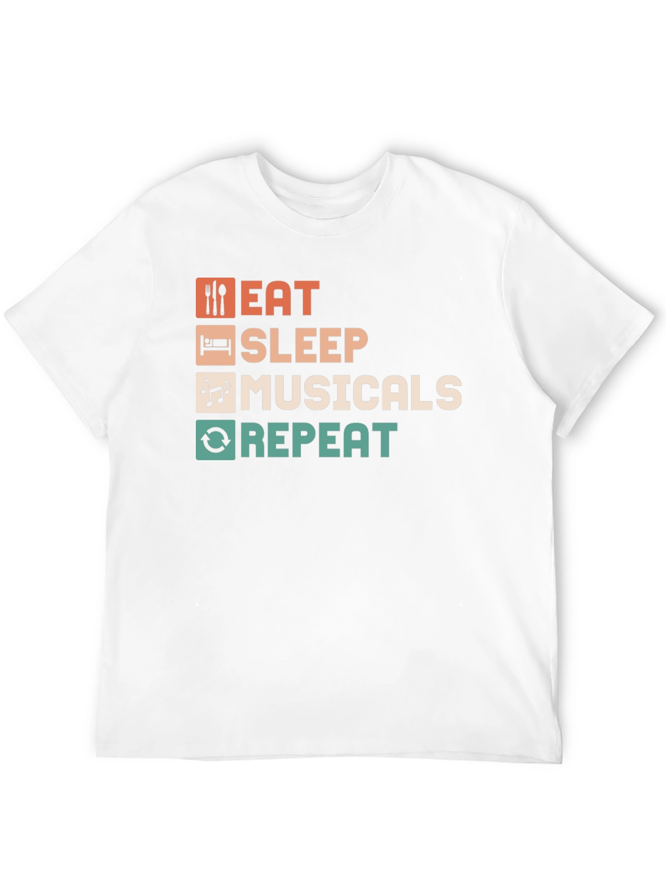 Black Eat Sleep Musicals Repeat T-Shirt view 12