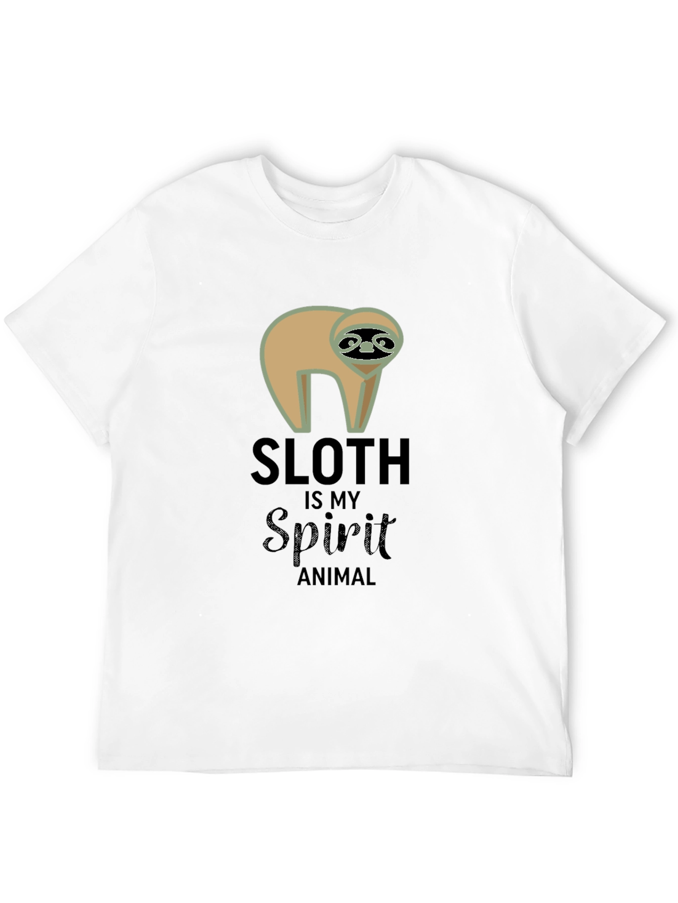 Black Sloth is My Spirit Animal T-Shirt - Unisex Crew Neck view 12