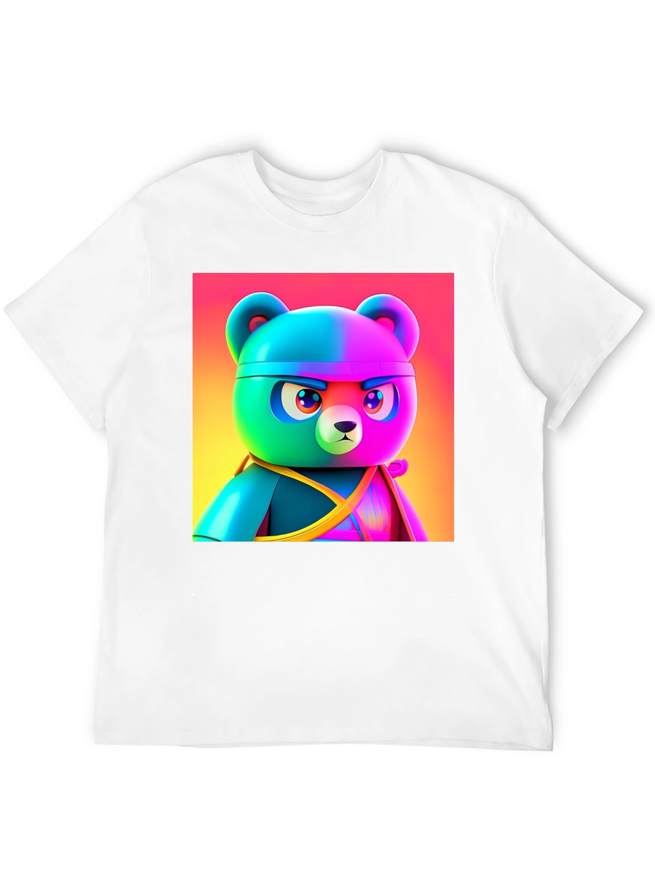 Black Cool Cartoon Bear T-Shirt view 12