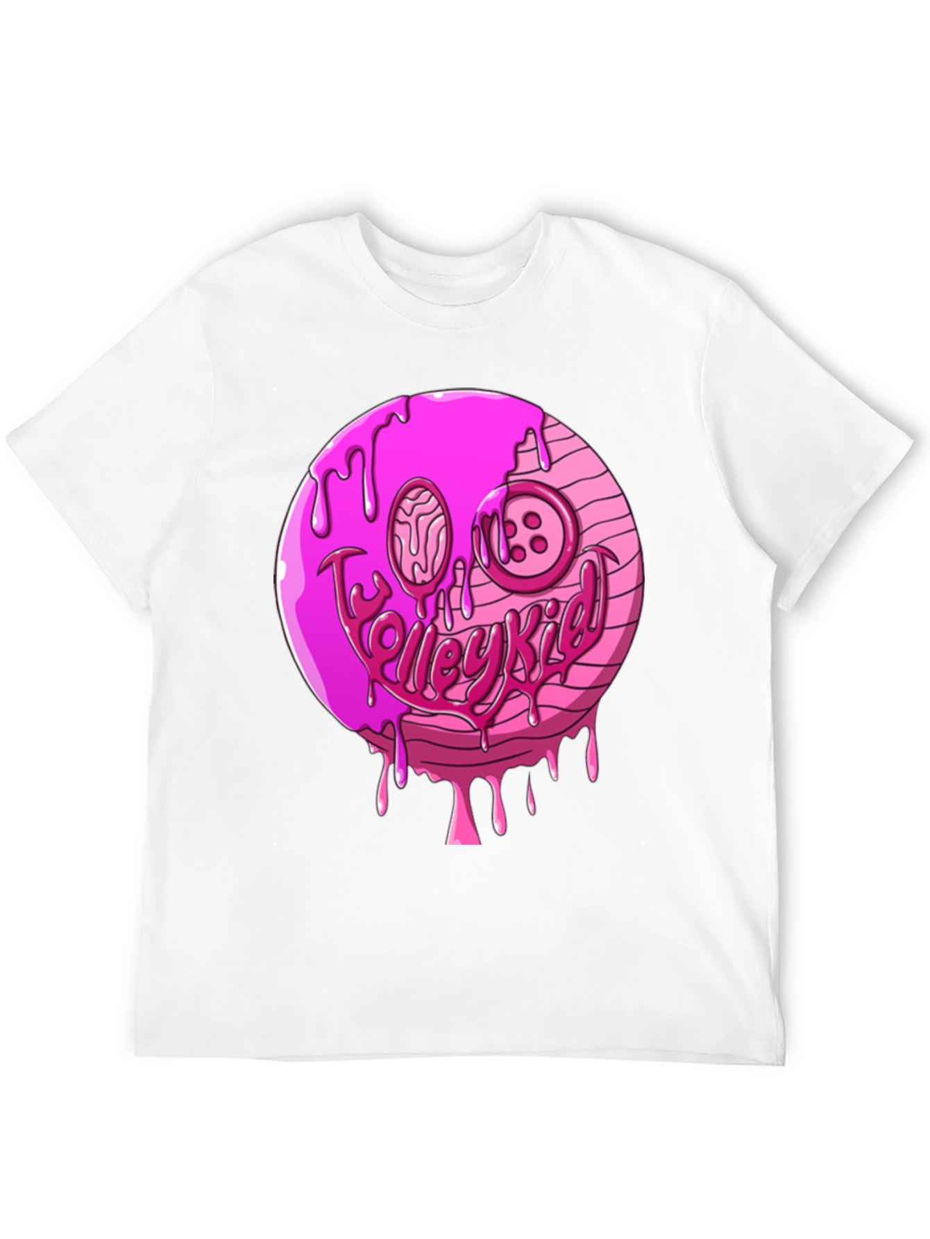 Black Pink Drip Smiley Face Graphic T-Shirt view 12