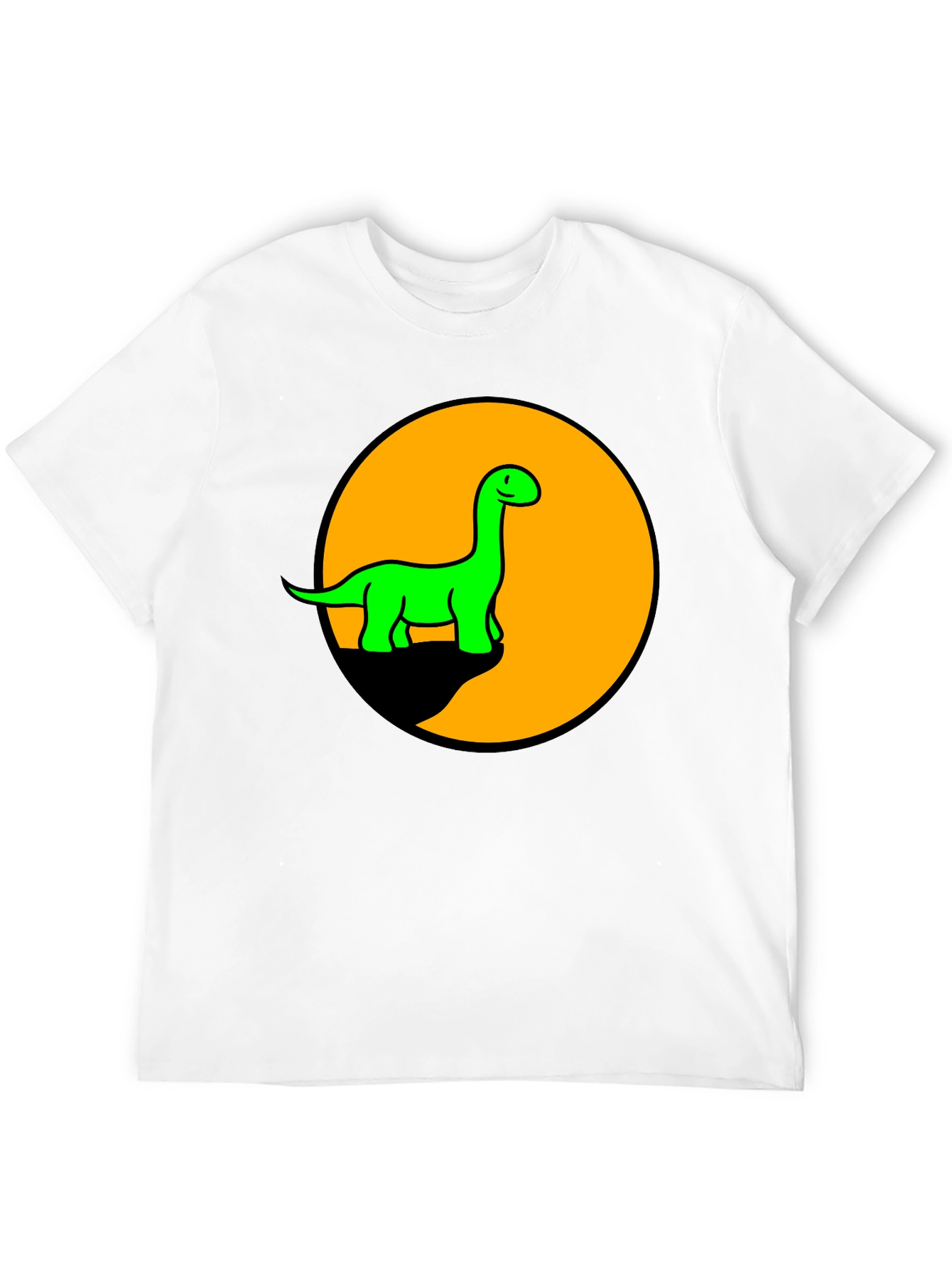 Black Dino Graphic Tee - Black T-Shirt with Retro Green Dinosaur Print view 12