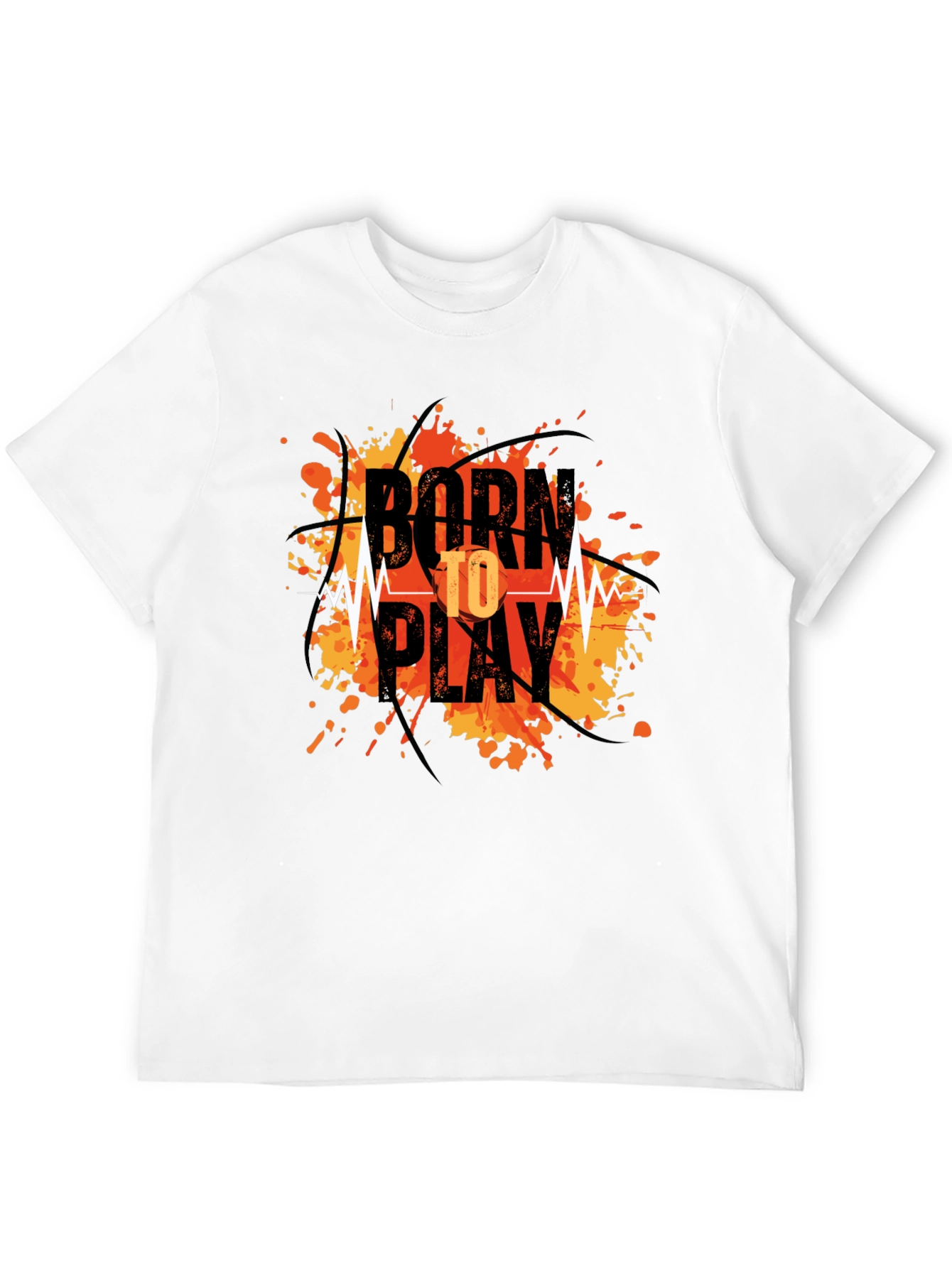 Black Born To Play Graphic Tee - Black Cotton Blend view 12