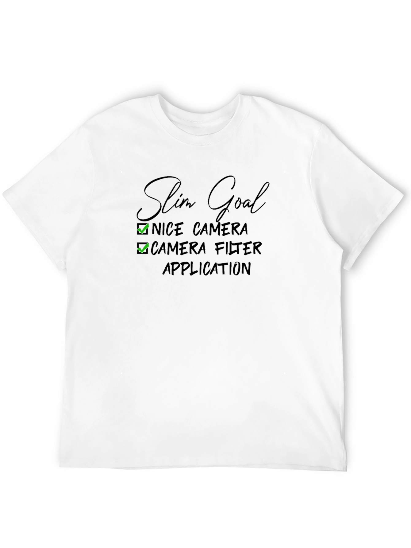 Black Slim Goal Checklist Tee - Nice Camera Camera Filter App view 12