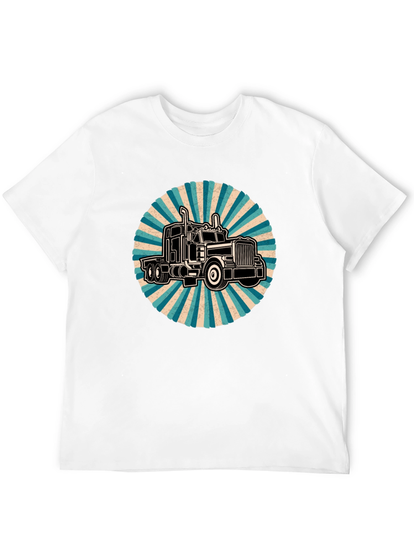 Black Trucker Tee - Retro Style Black T-Shirt view 12