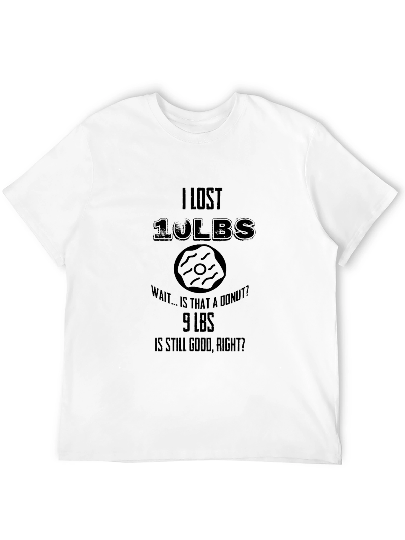 Black Funny Weight Loss Donut T-Shirt - Lost 10lbs view 12