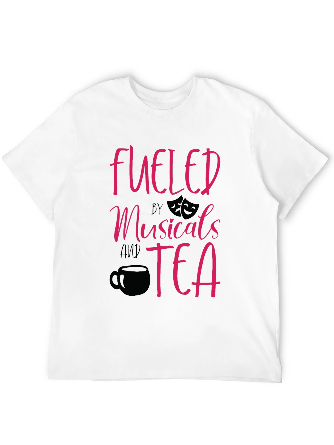Black Fueled by Musicals and Tea Graphic T-Shirt view 12