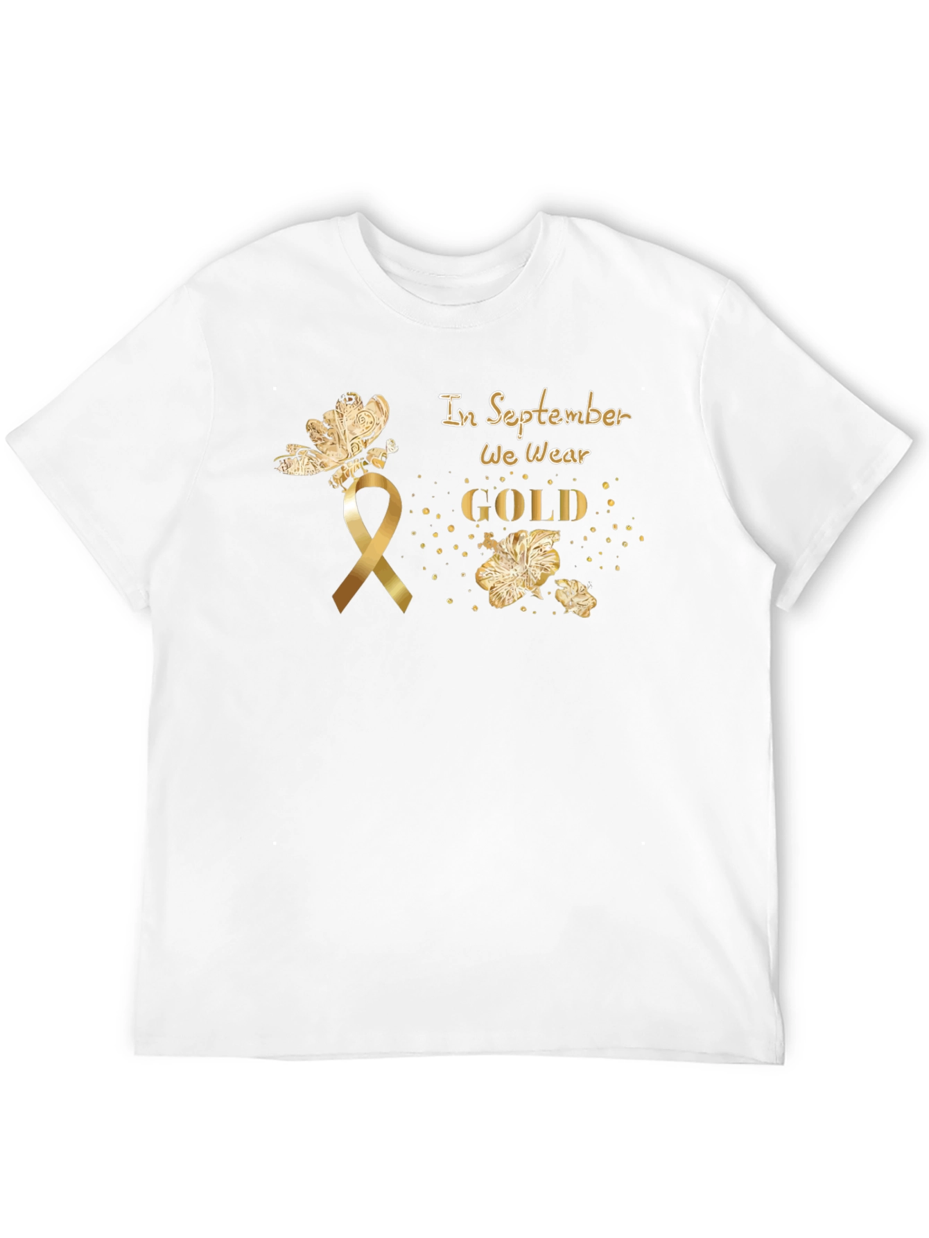 Black In September We Wear Gold Awareness T-Shirt view 12