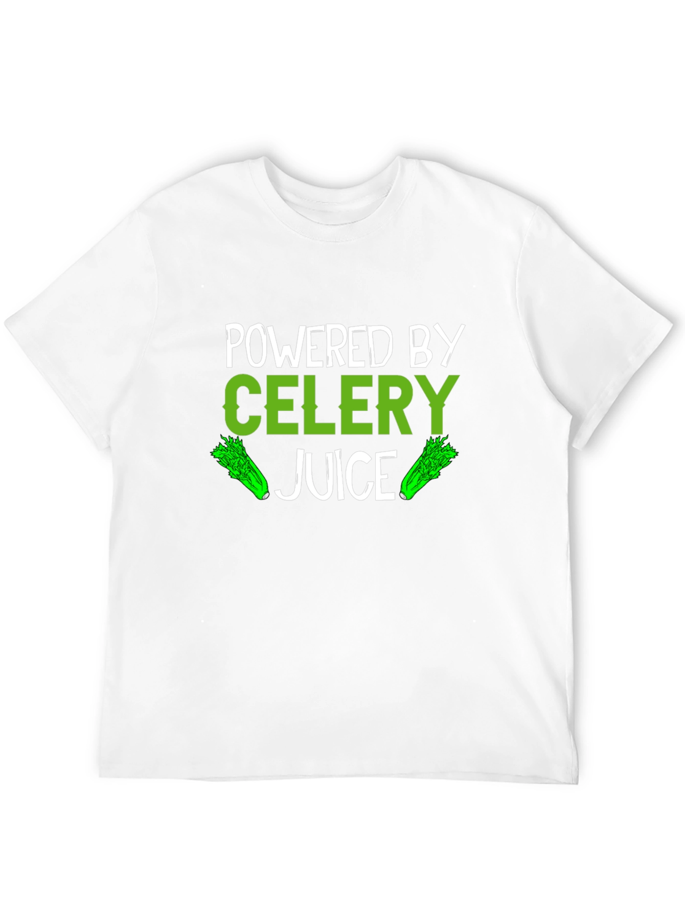 Black Powered by Celery Juice T-Shirt - Green Vegan Design view 12