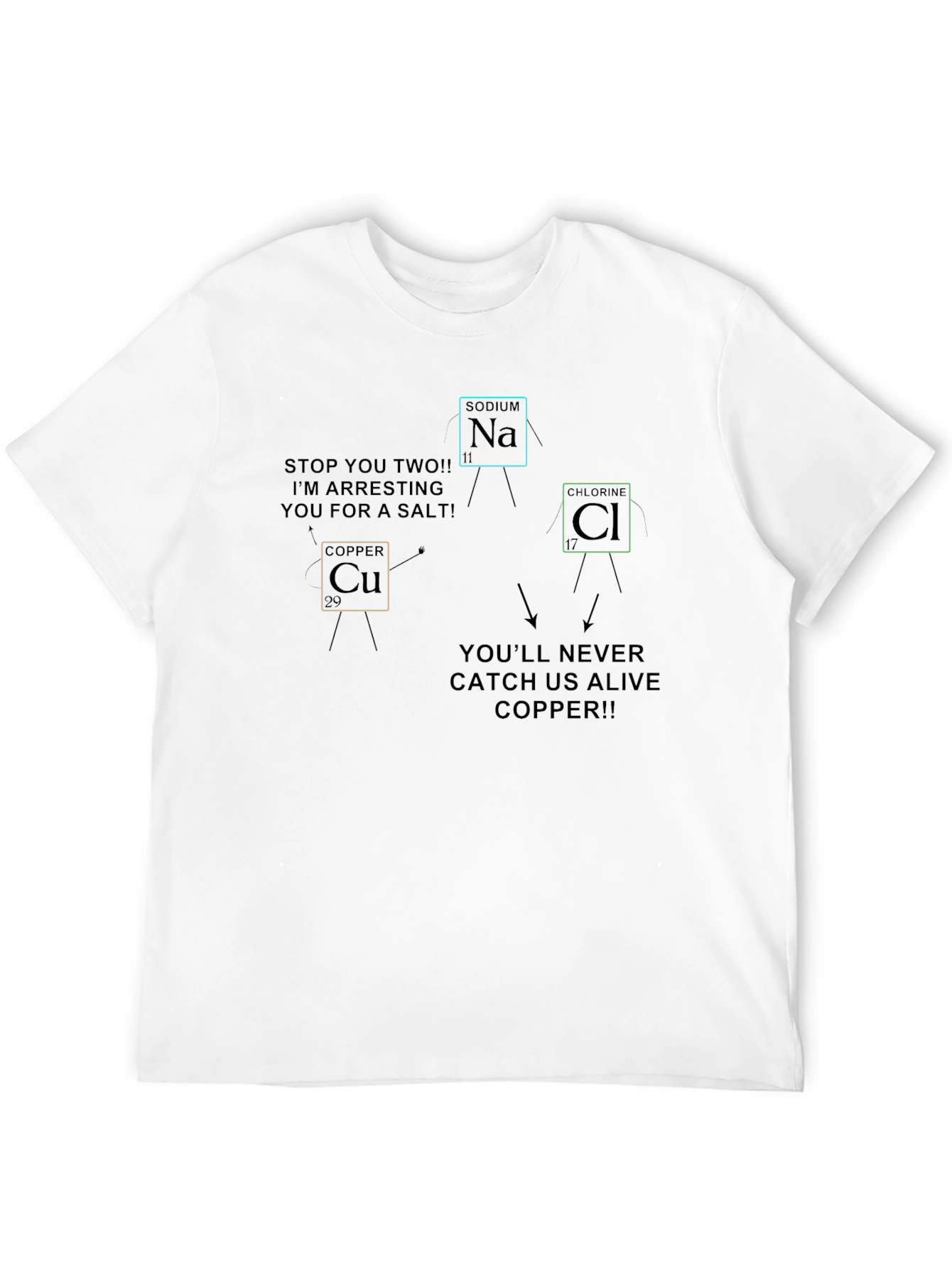 Black Funny Chemistry Pun T-Shirt - Salt Arrest! view 12