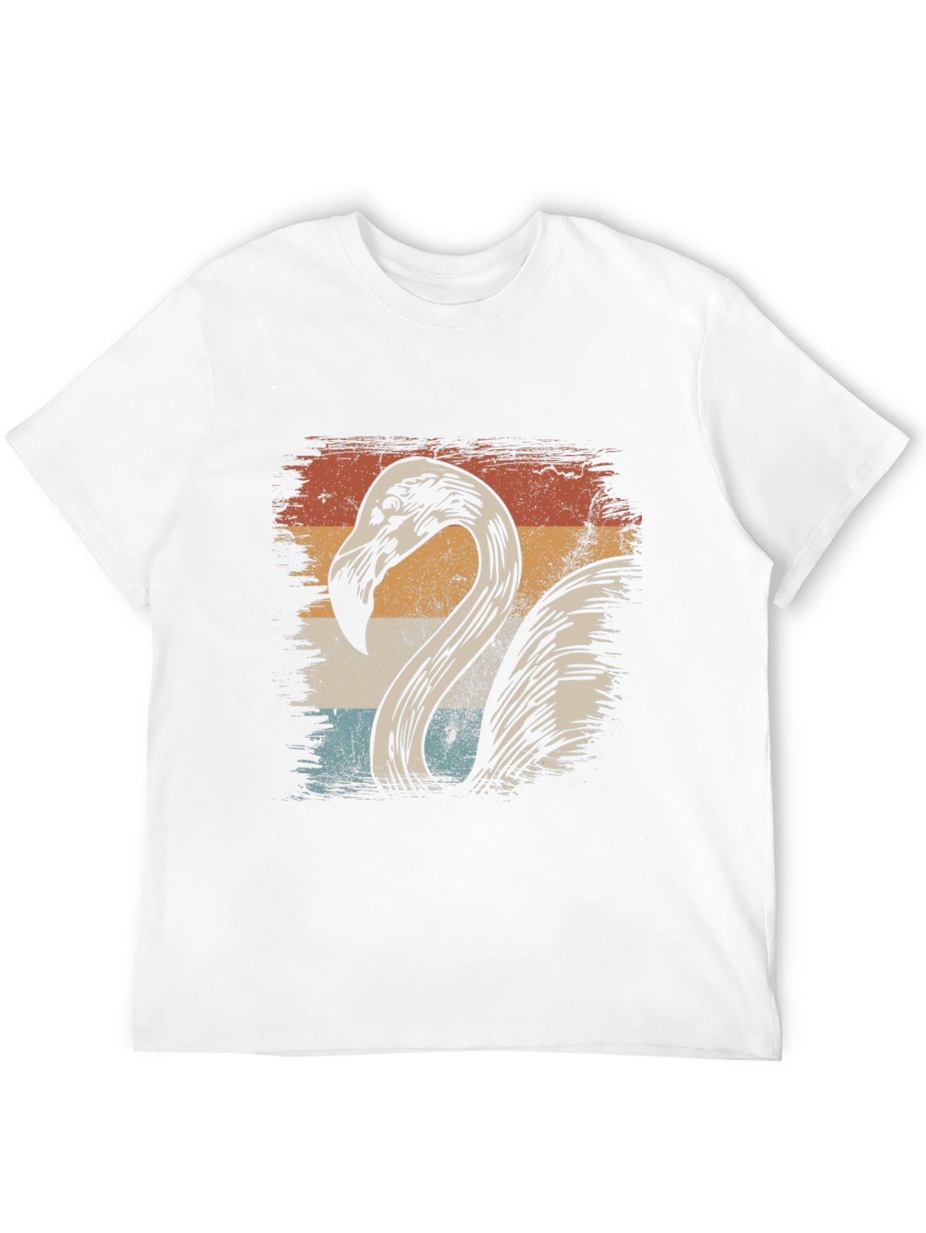 Black Vintage Flamingo Graphic Tee - Retro Style T-Shirt view 12