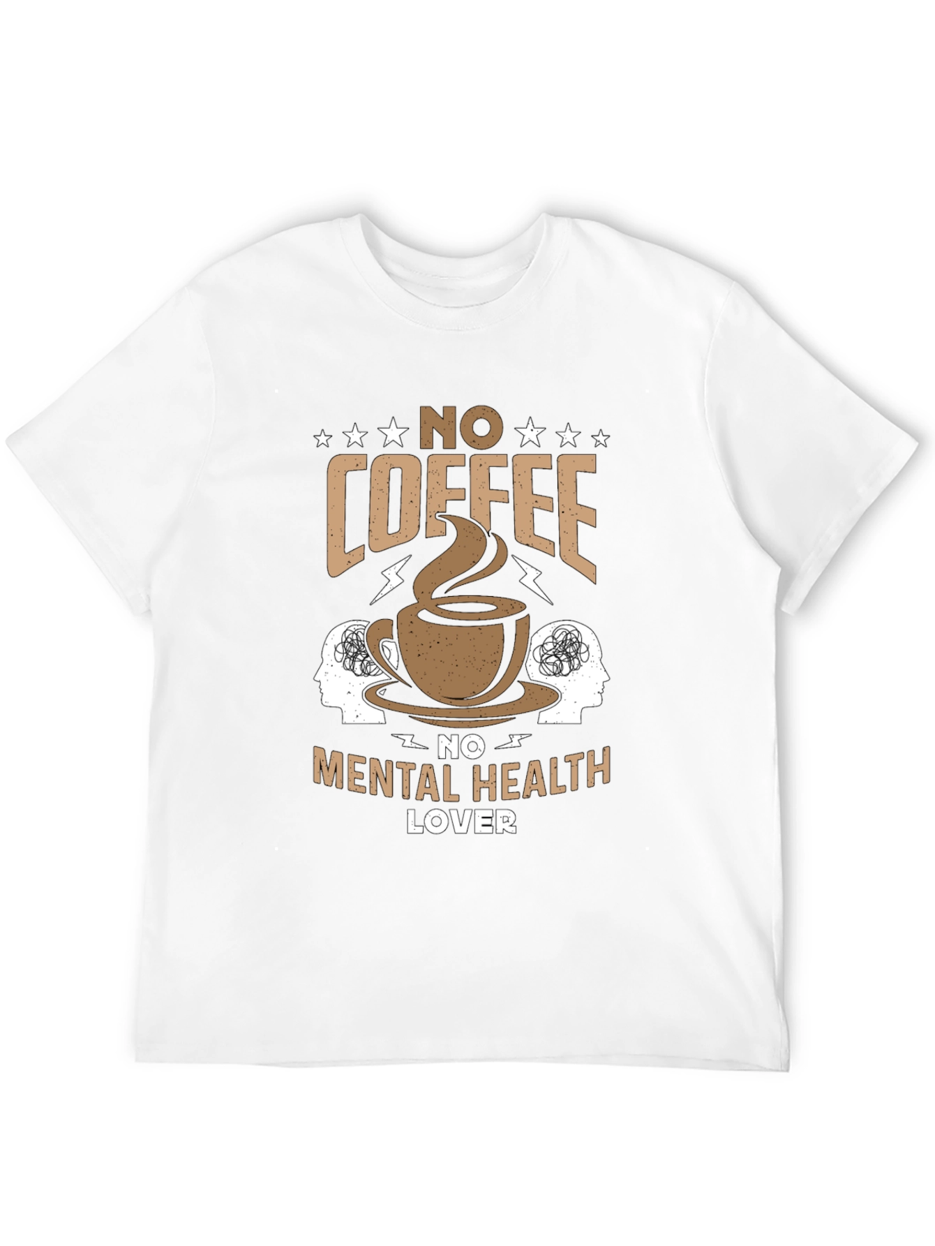 Black No Coffee No Mental Health T-Shirt view 12