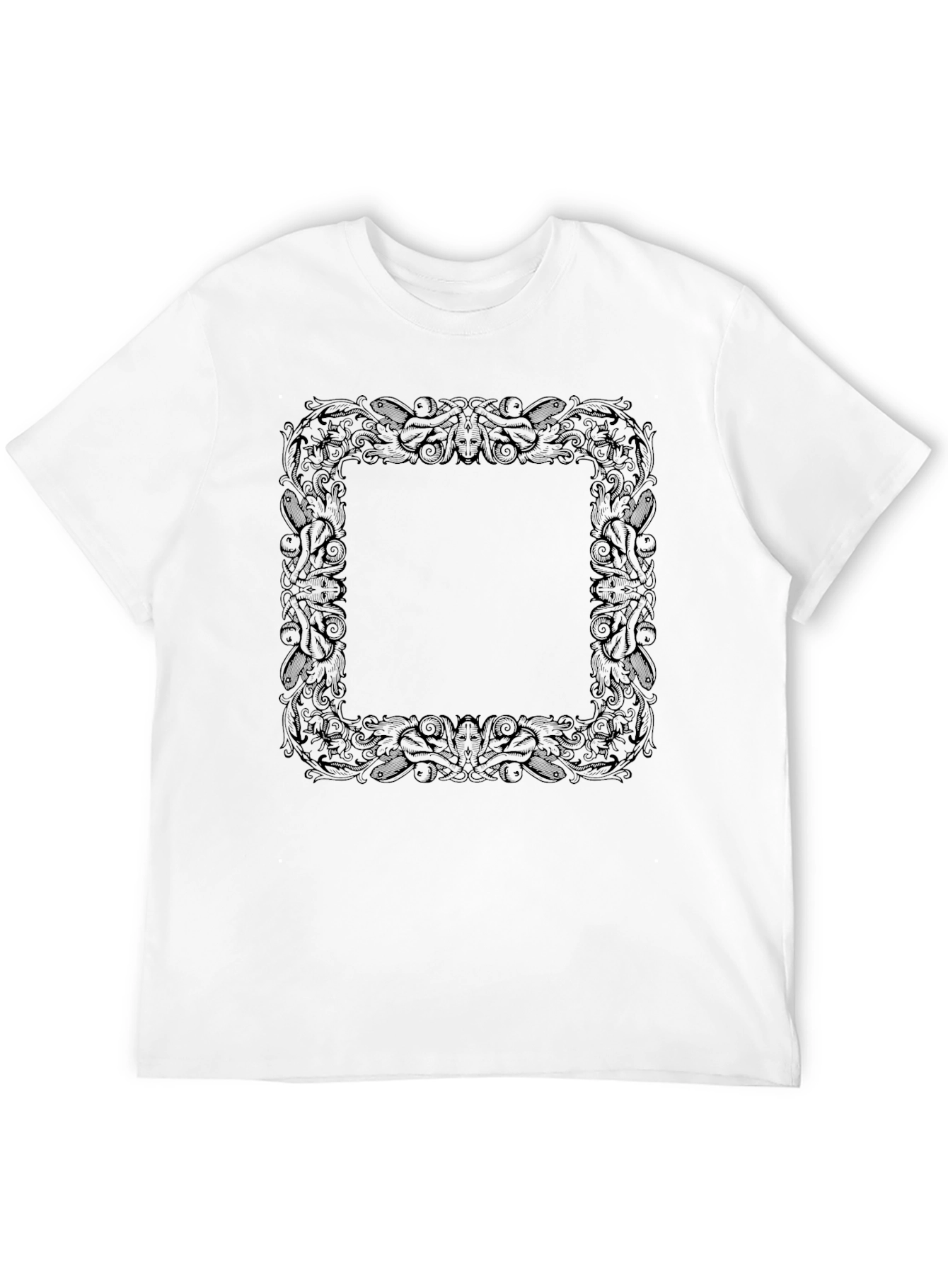 Black Ornate Square Graphic Tee - Classic Black view 12