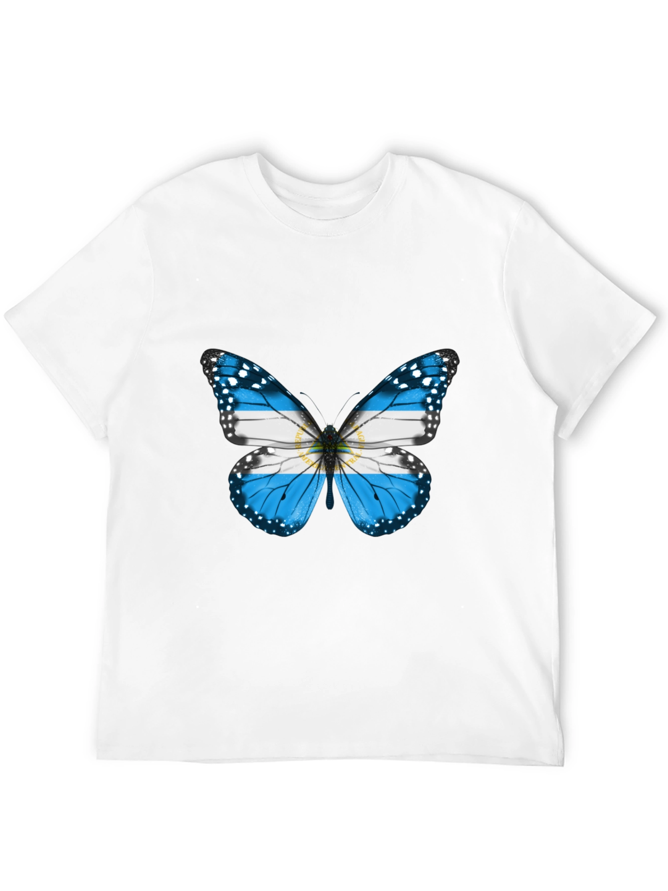 Black Argentina Butterfly T-Shirt - Black Cotton Tee view 12