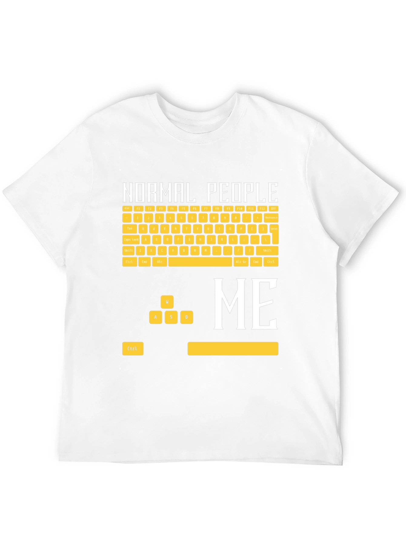 Black Gamer T-Shirt: Normal People vs. Me Keyboard view 12