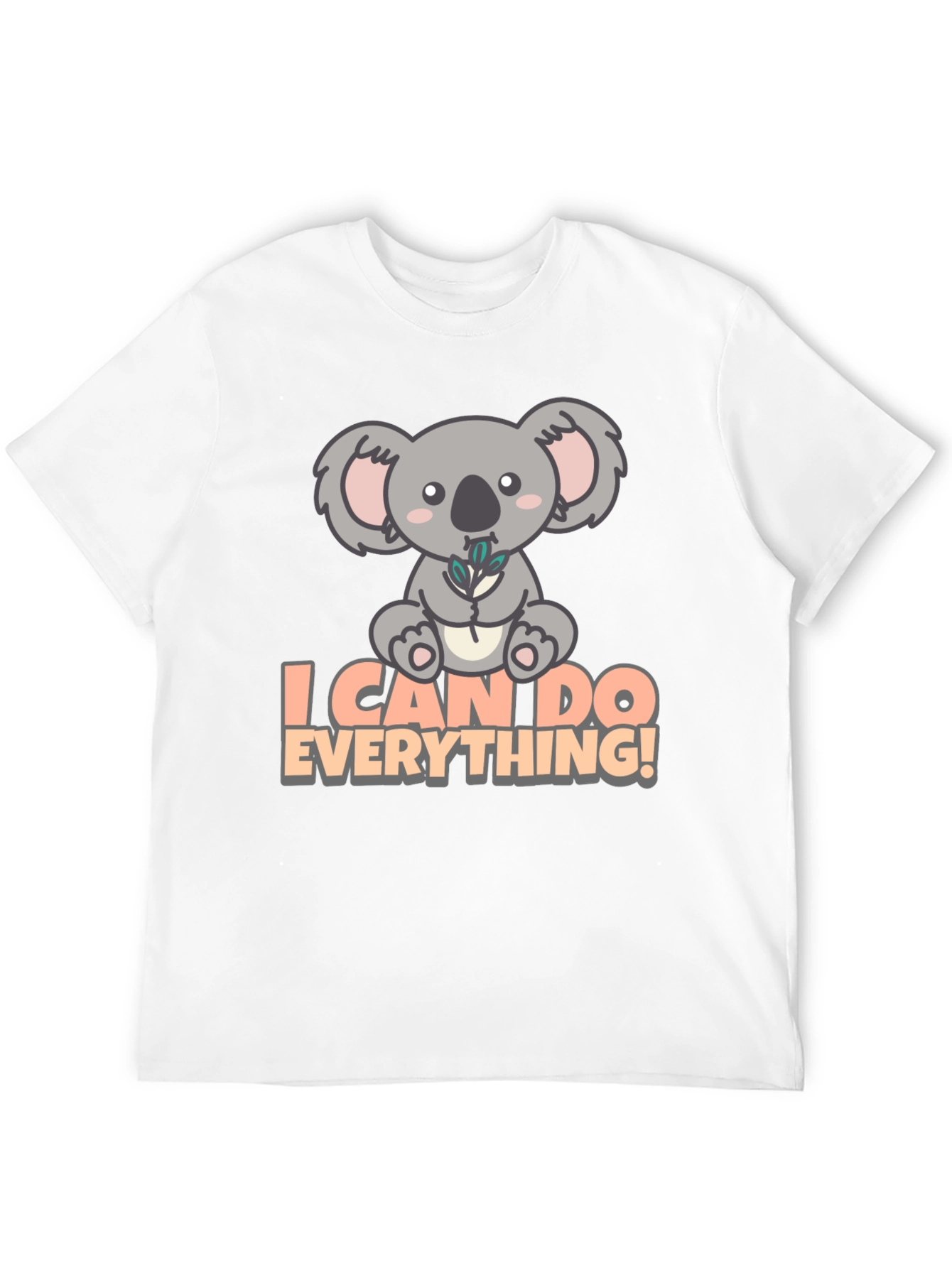 Black Koala I Can Do Everything! Black T-Shirt view 12