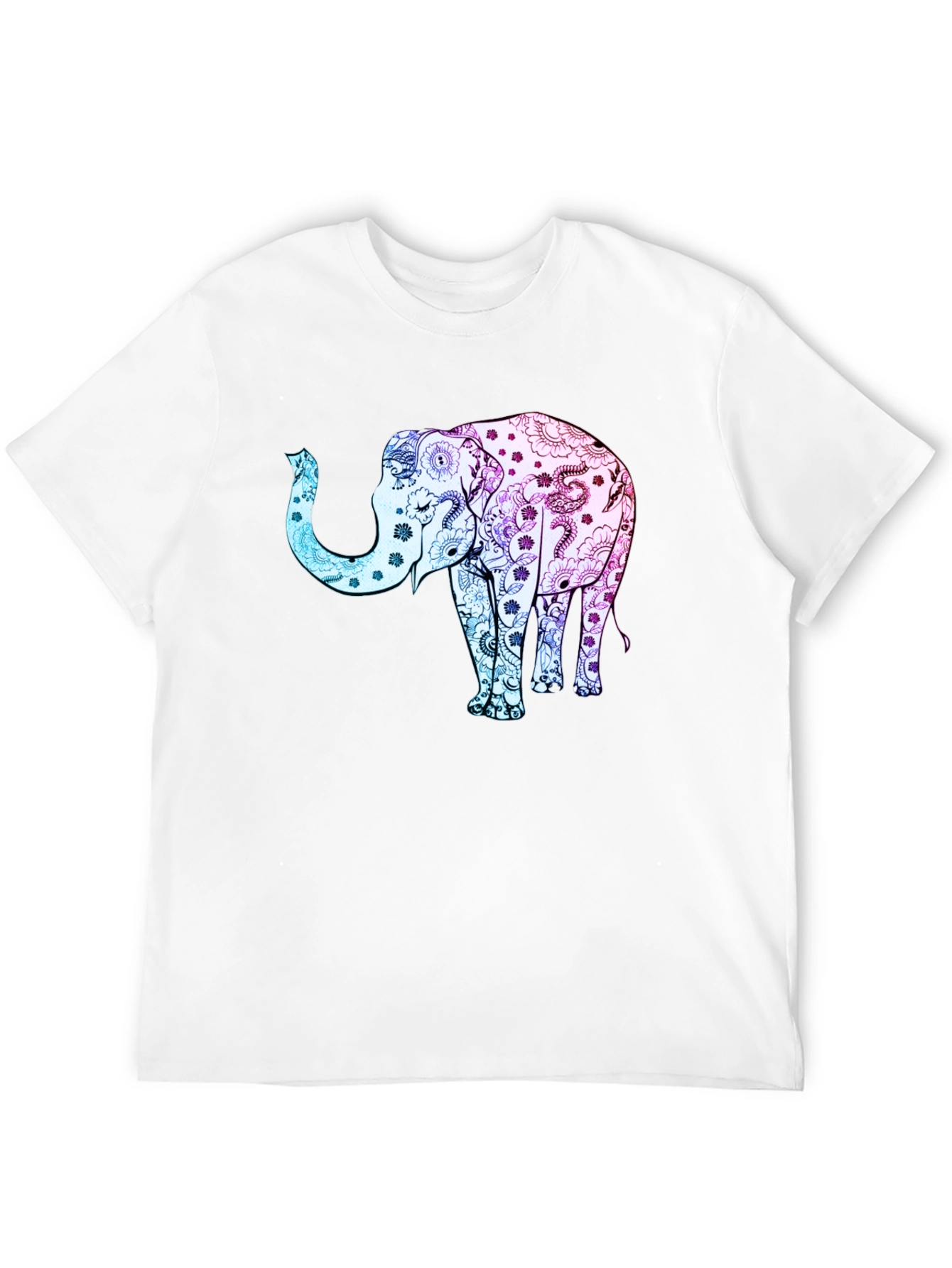 Elephant Print Black T-Shirt - 12