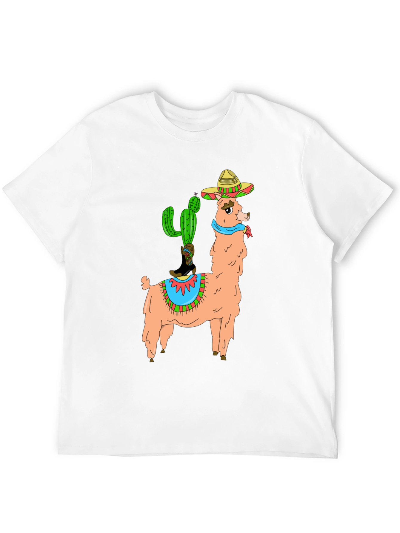 Black Llama Cactus Graphic Tee - Stylish Novelty T-Shirt view 12