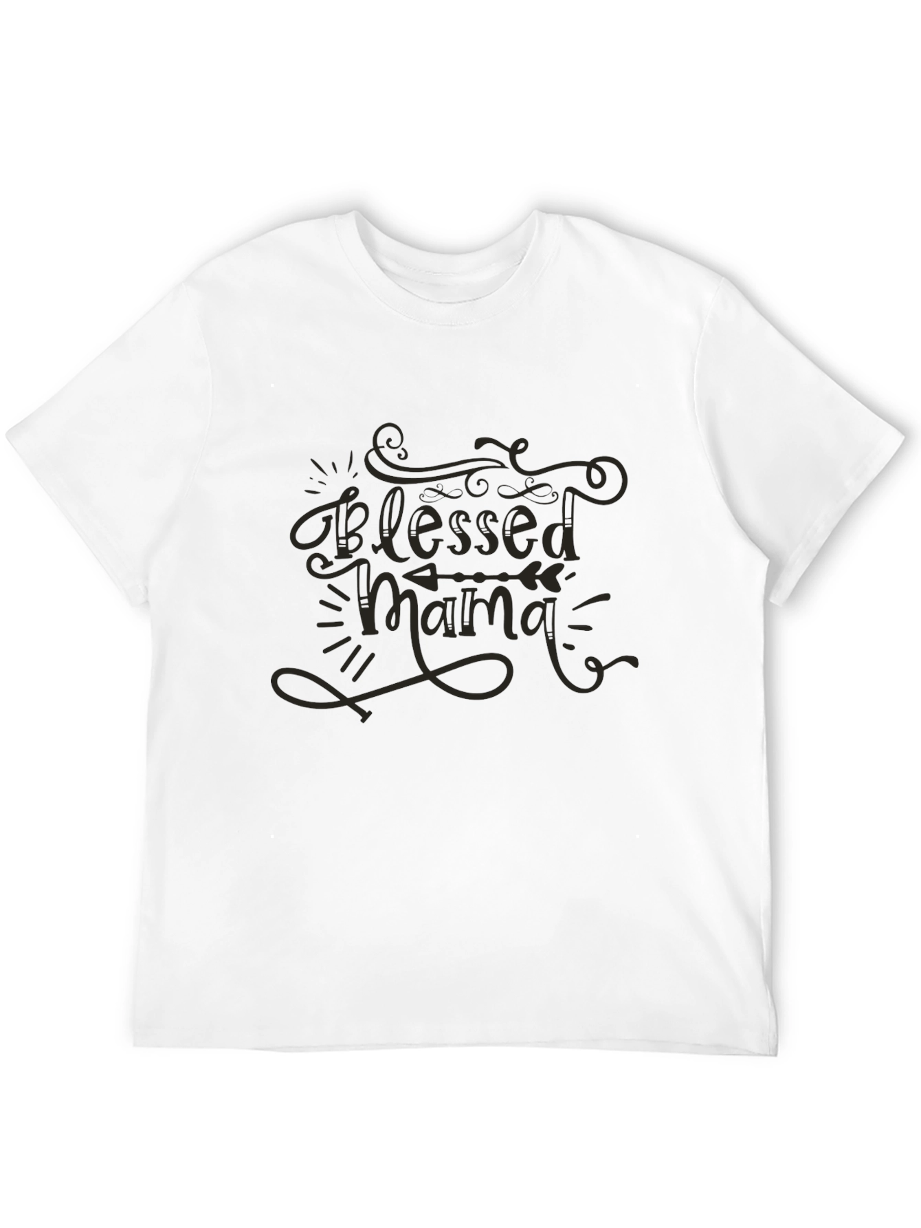 Black Blessed Mama Black T-Shirt view 12