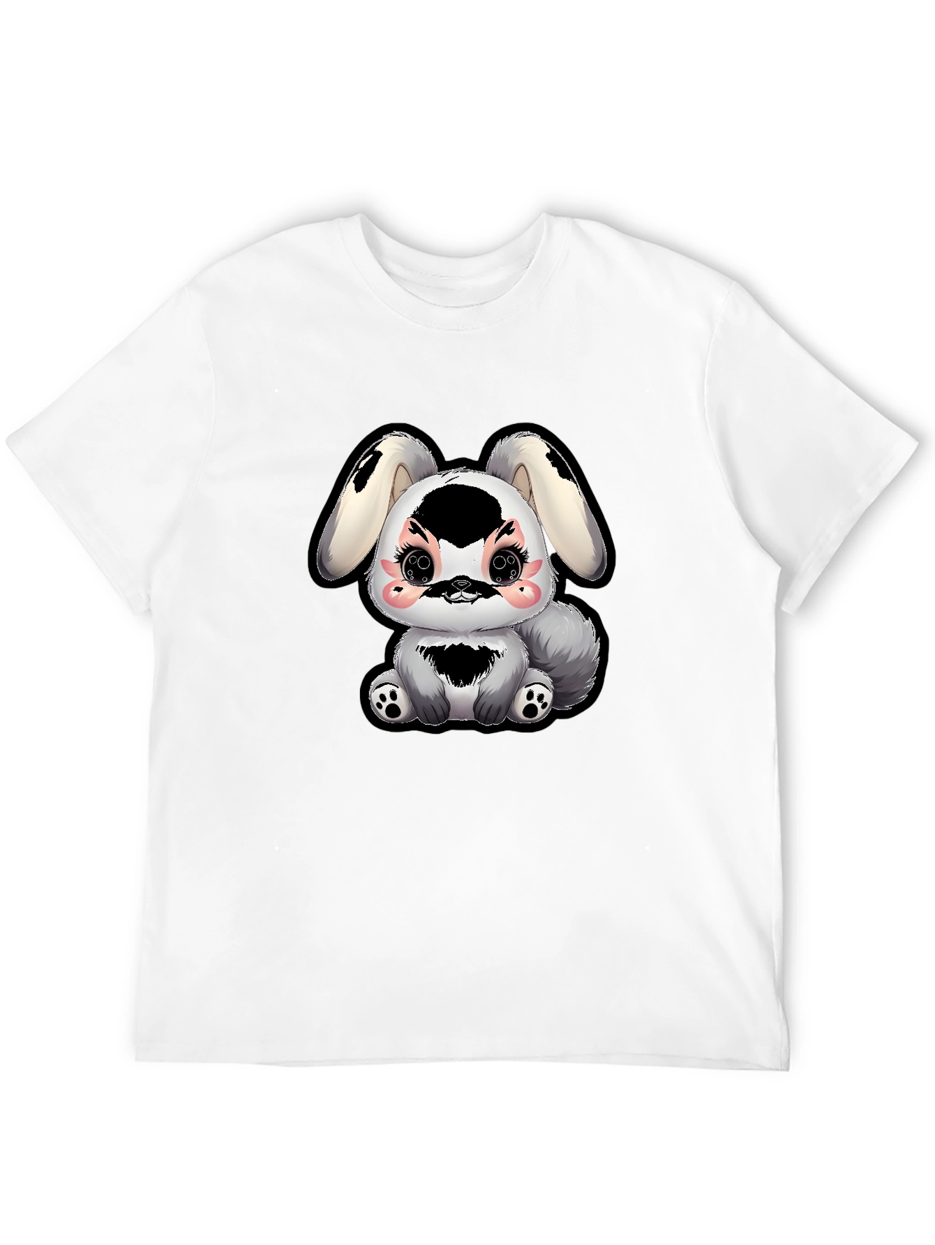 Black Cute Kawaii Bunny T-Shirt - Black view 12