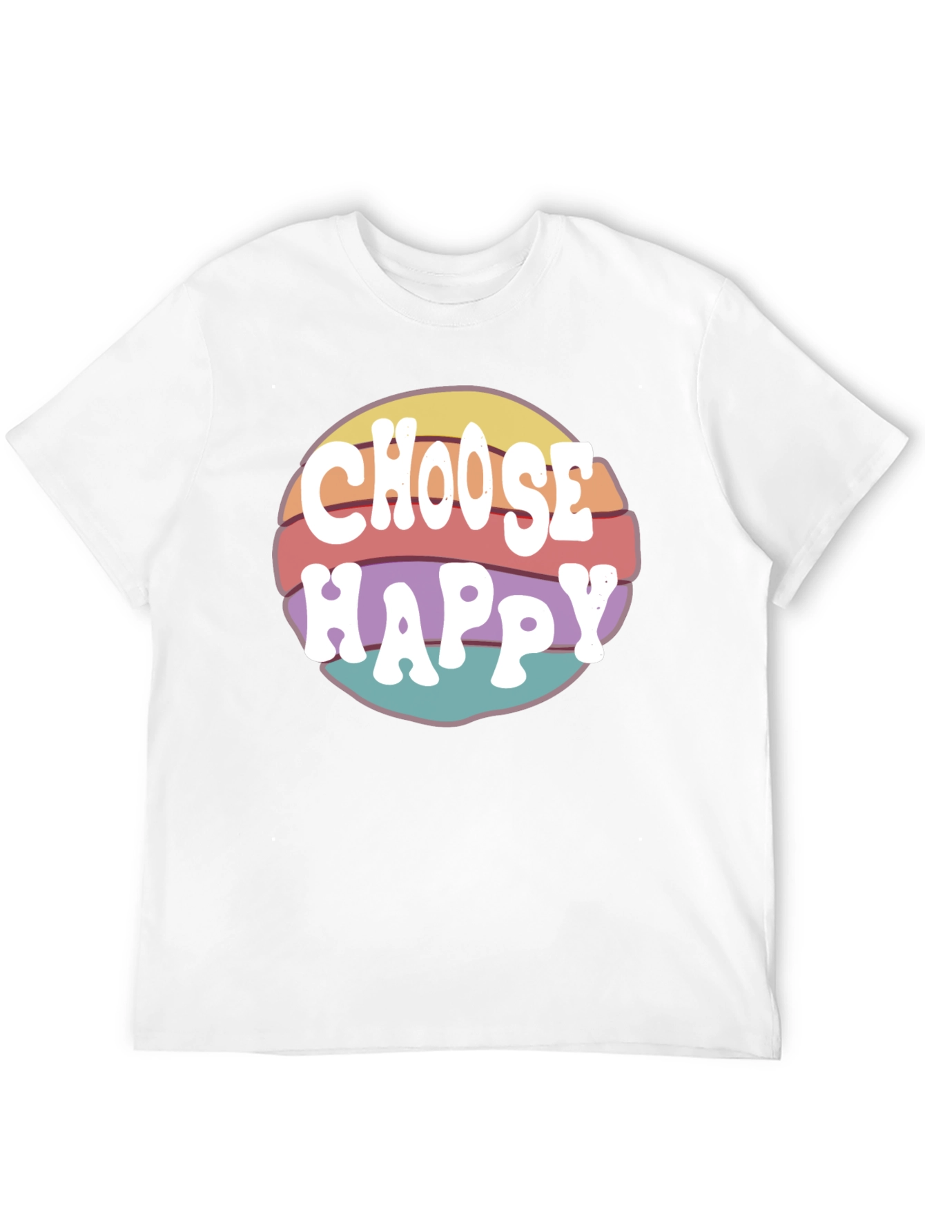 Black Choose Happy Retro T-Shirt - Positive Vibes Tee view 12