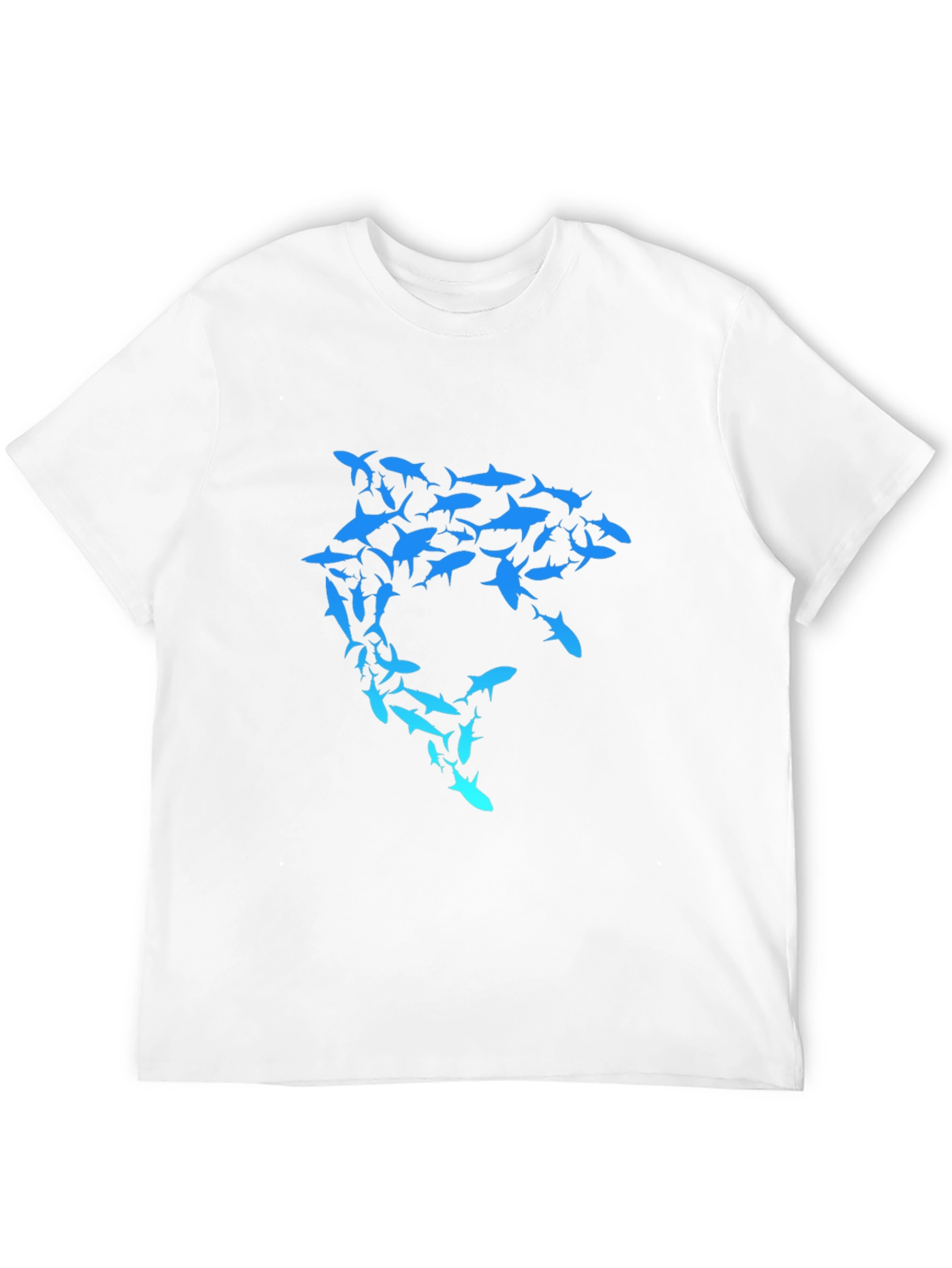 Black Shark Swarm Graphic T-Shirt - Unique Design view 12