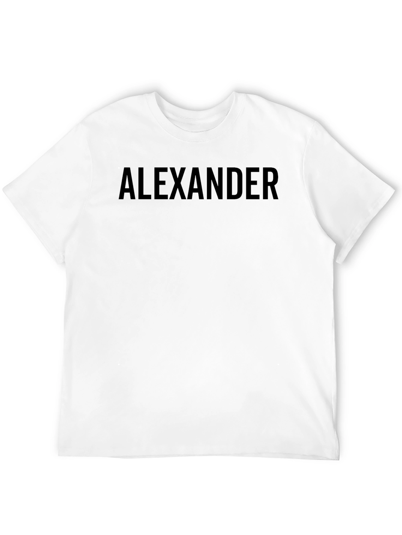 Black Men's Black T-Shirt with 'ALEXANDER' Print view 12