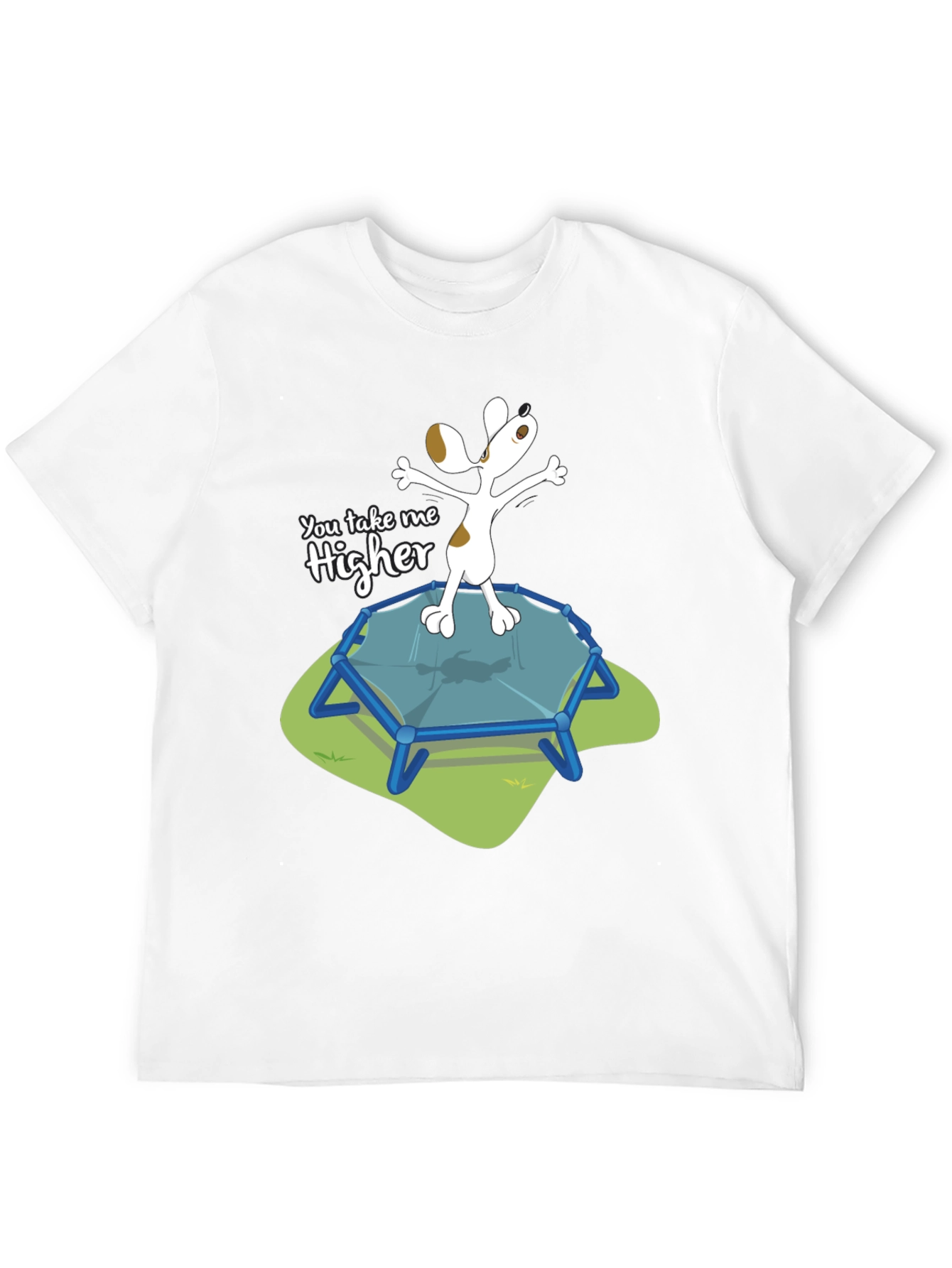 Black You Take Me Higher T-Shirt - Dog on Trampoline view 12