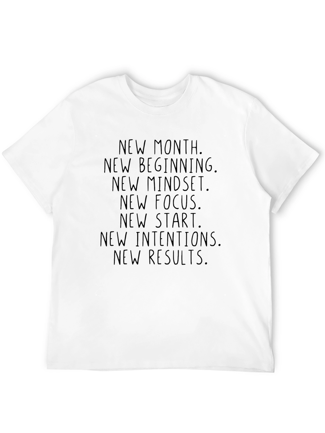 Black New Month Motivational Graphic Tee Shirt view 12