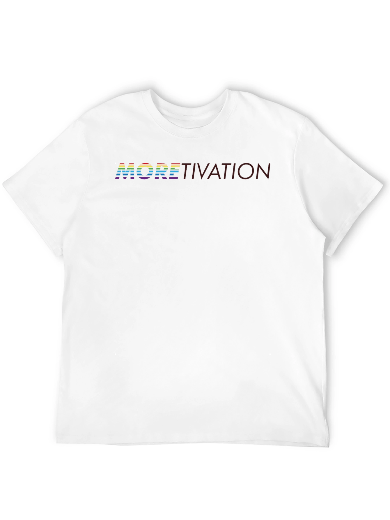 Black Moretivation Rainbow Text Black T-Shirt view 12